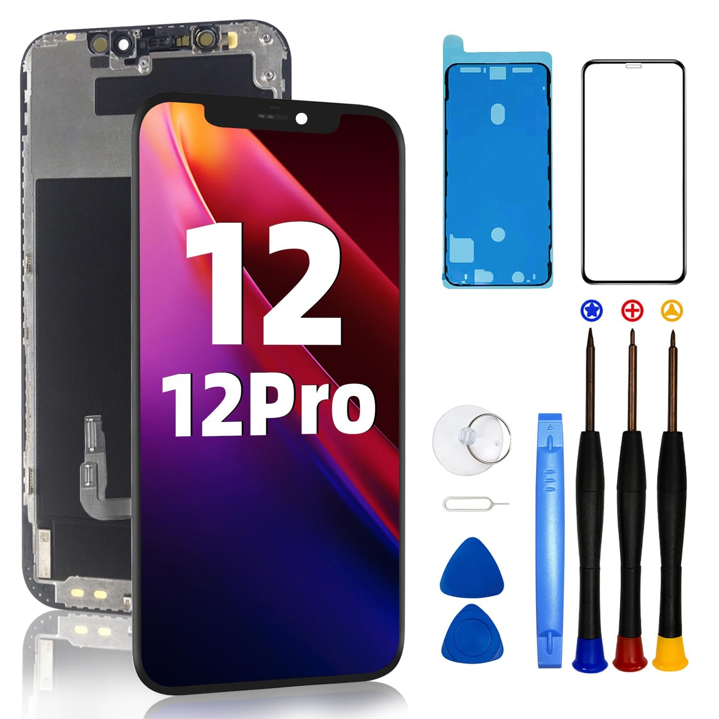 DTD for iPhone 12/12 Pro Screen Replacement Kit 6.1 inch for iPhone 12/12 Pro Screen Full HD LCD Display 3D Touch Screen Digitizer Full Assembly +