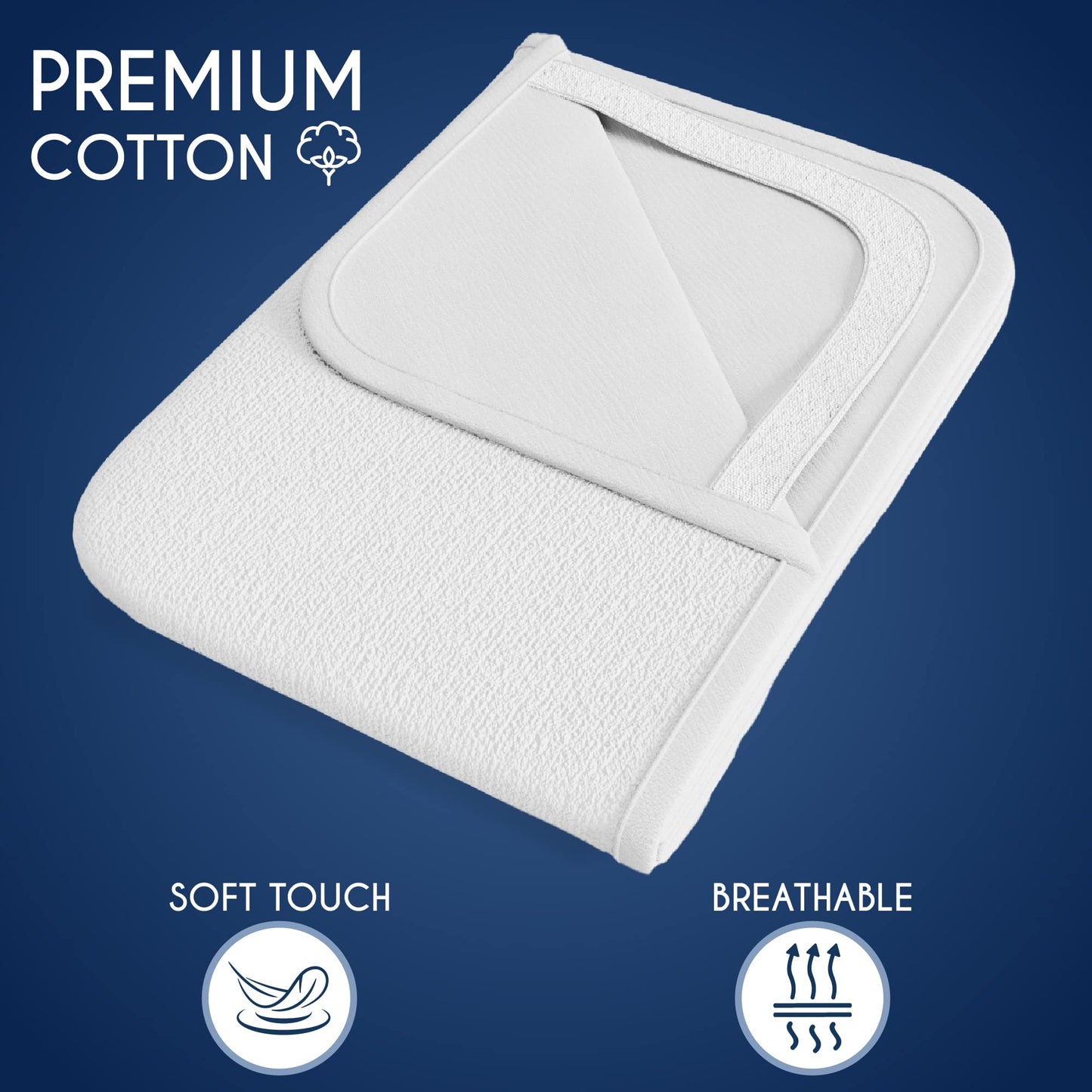 Dreamzie Mattress Protector Waterproof with 4 Elastic Corners - Made in EU - OEKO-TEX® Certified- For Mattress 90 x 200 cm