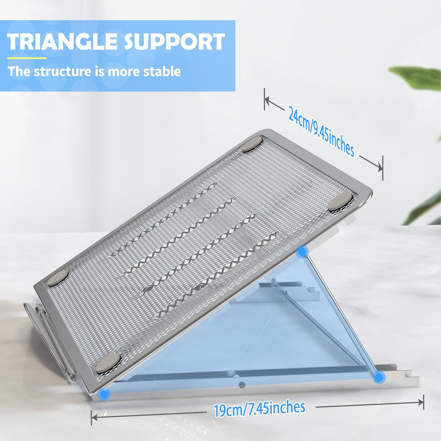 Jumkeet Laptop Stand,Foldable Portable Ventilated Desktop Laptop Holder,Universal Lightweight&Adjustable Ergonomic Tray Mount Compatible with