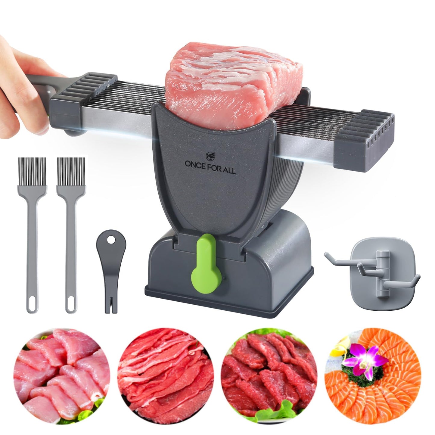 ONCE FOR ALL Meat Slicer Cleaver Kitchen Knife Set for Meat Slicing Shredding, Manual Fresh Meats Cutter Food Slicer for Beef Pork Mutton for Home