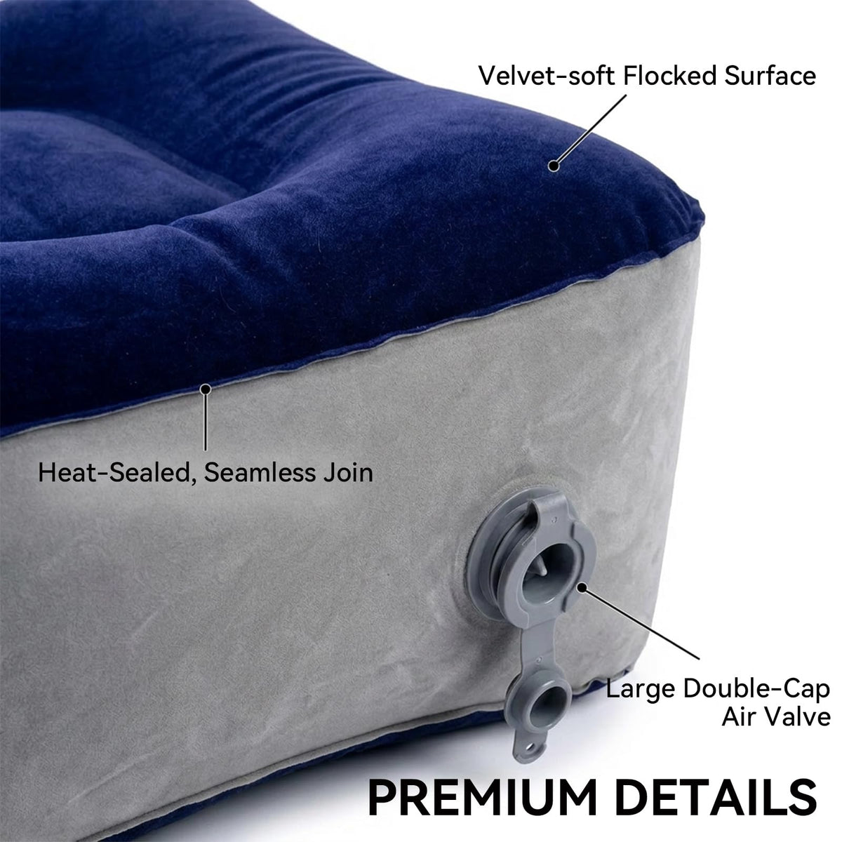 Inflatable Foot Rest for Travel, Inflatable Foot Rest Pillow, Portable Travel Foot Elevator for Aeroplane, Lightweight Foot Stool for Economy Class