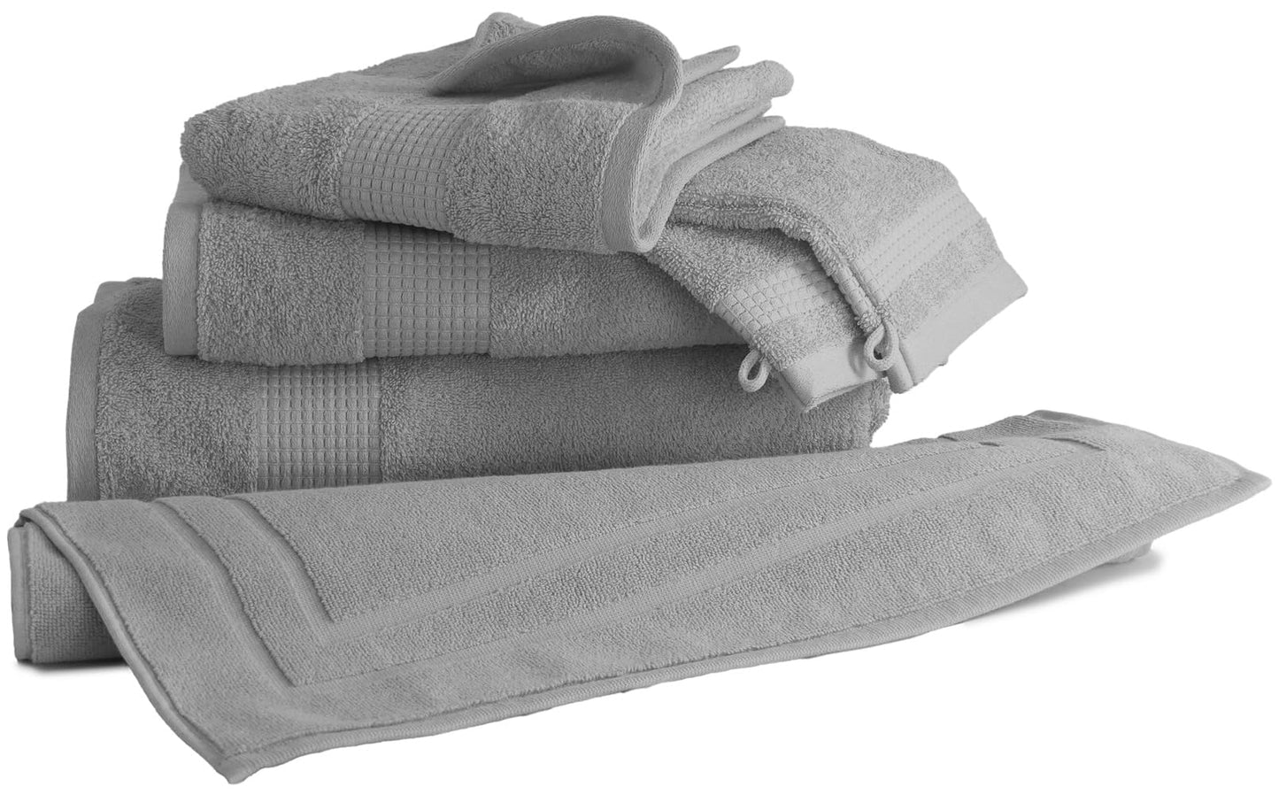 Le linge de Jules Hand Towel 50 x 90 cm – 100% Cotton – 450 g/m² – Grey