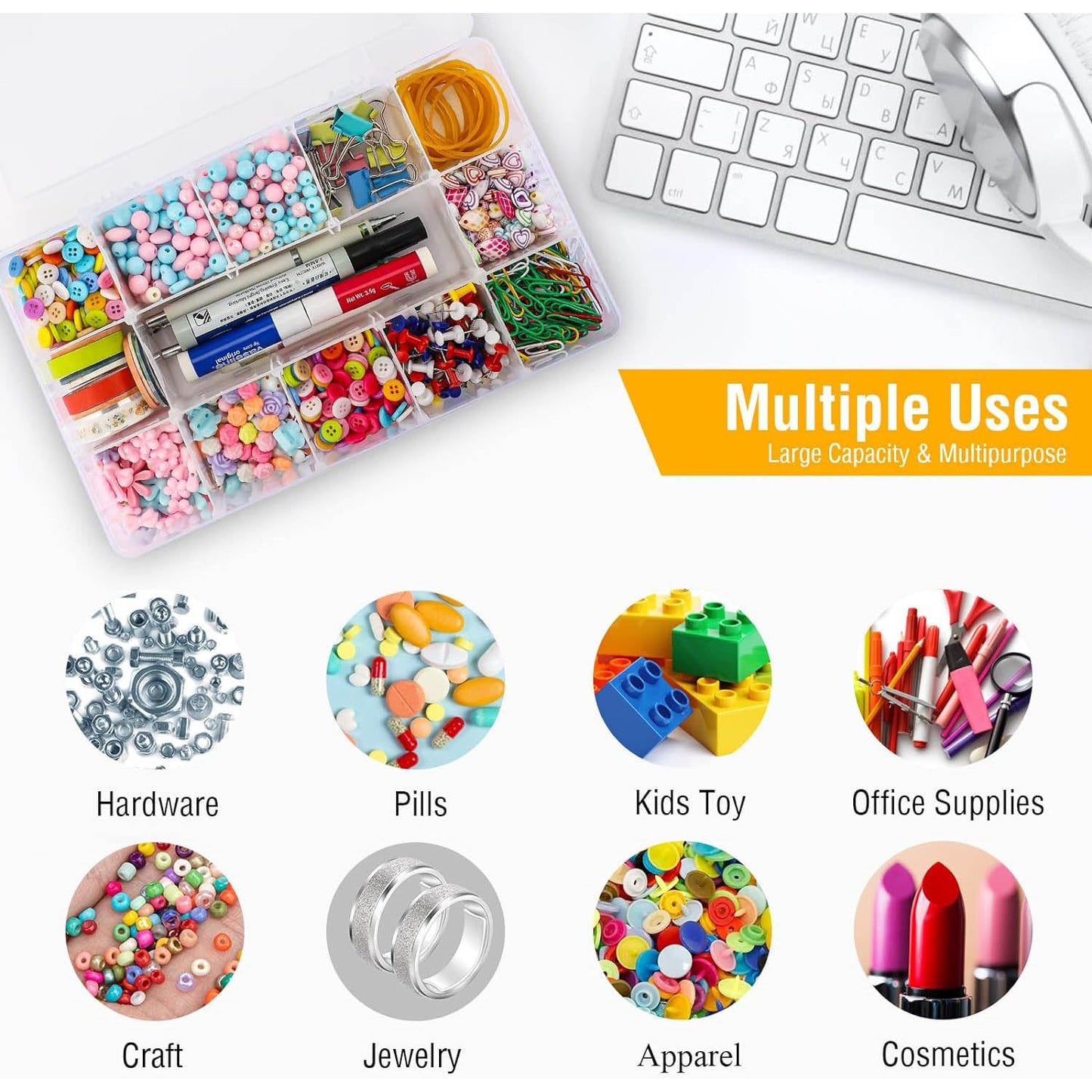 Taiyyi Set of 24 Adjustable Plastic Storage Boxes for Small Parts