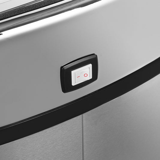 Tower T80901 Stainless Steel Kitchen Bin with Sensor Lid, Automatic Soft-Close, Manual Override, 58 Litre, Silver