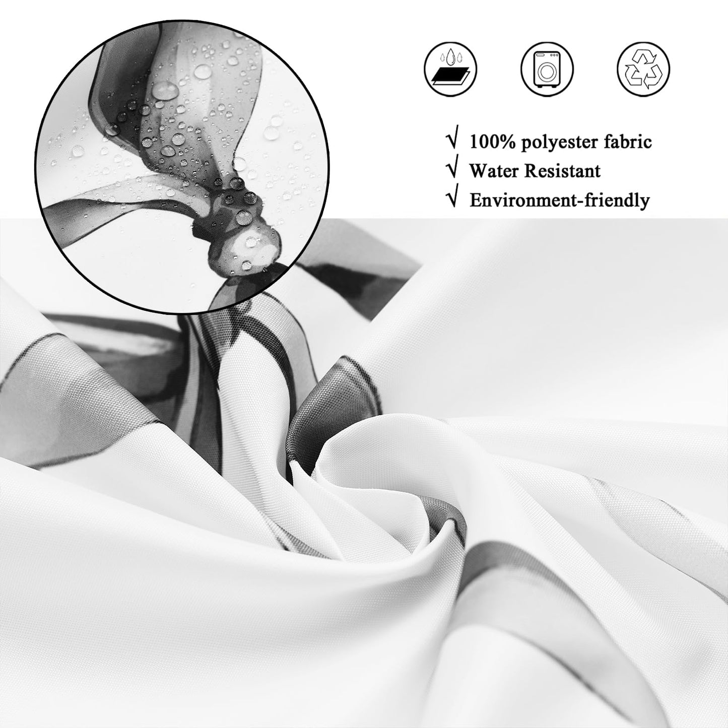 GCIREC Shower Curtain, 180x200cm, Gray Cute Aesthetic Bowknot Bows Waterproof Fabric Machine Washable Bathroom Curtain with Hooks