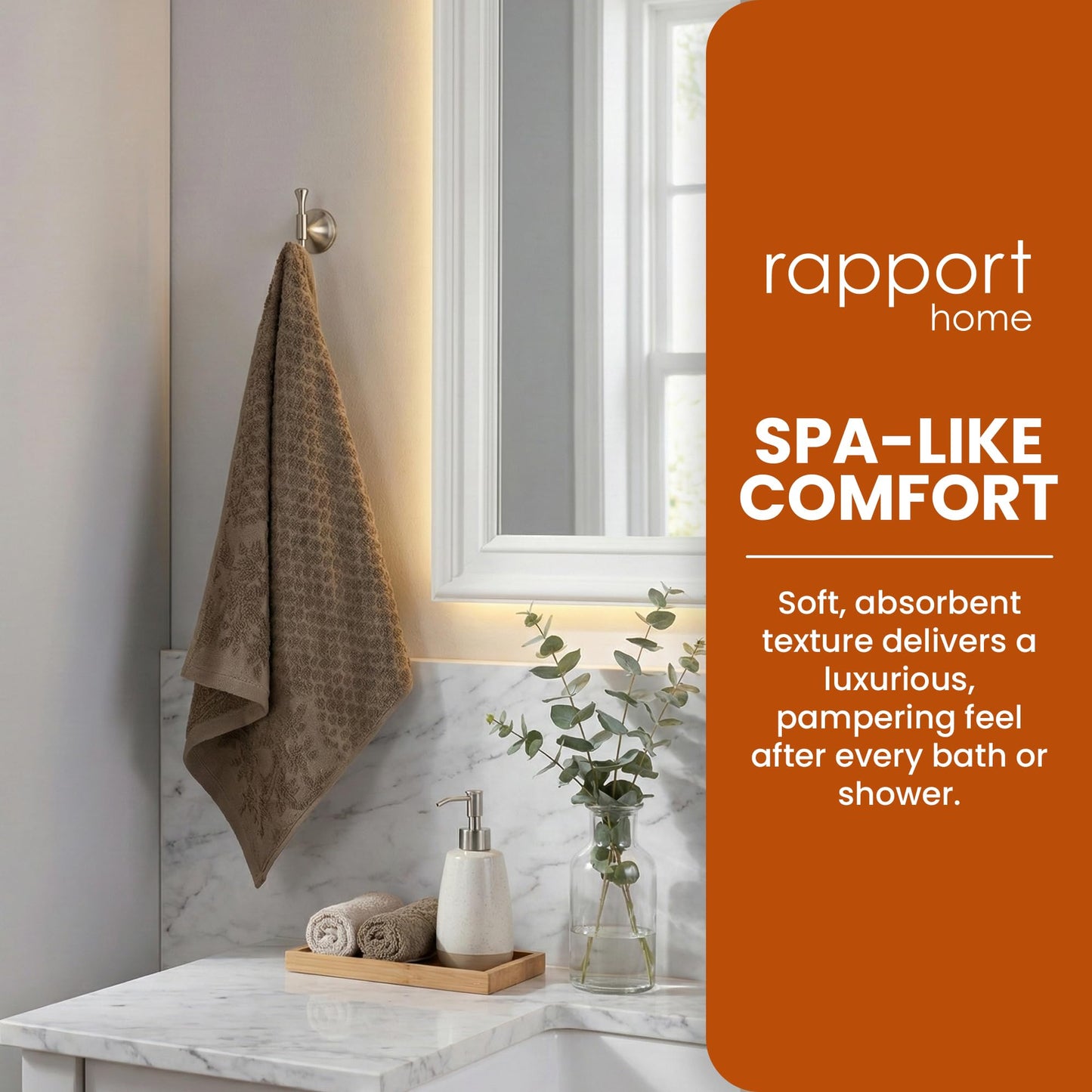 Rapport Home Versailles Jacquard Face Towels 2-Pack – Luxurious 100% Cotton 500gsm Soft Absorbent Face Cloths