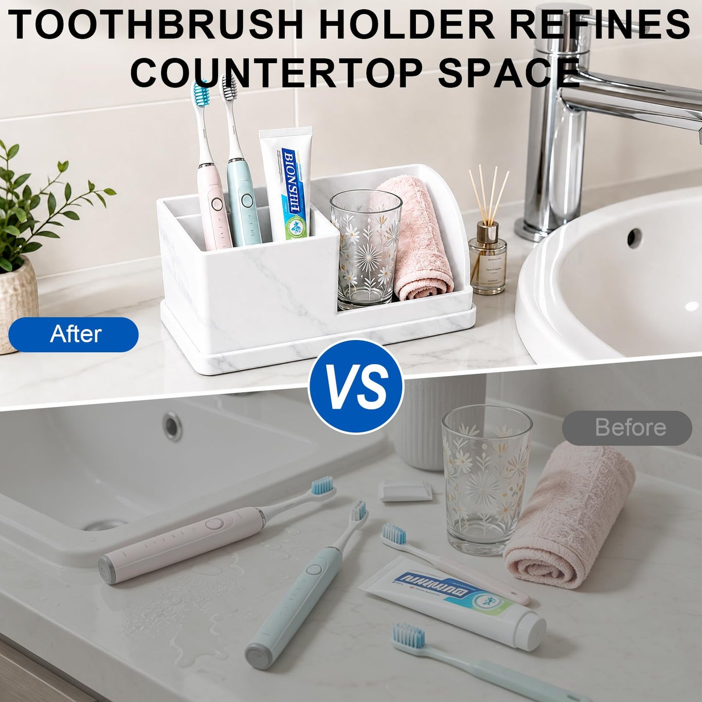21x9x9cm Silicone Toothbrush Holders for Bathroom Countertop,Anti-Slip Electric Toothbrush Toothpaste Holder, Soft and Shock-Resistant
