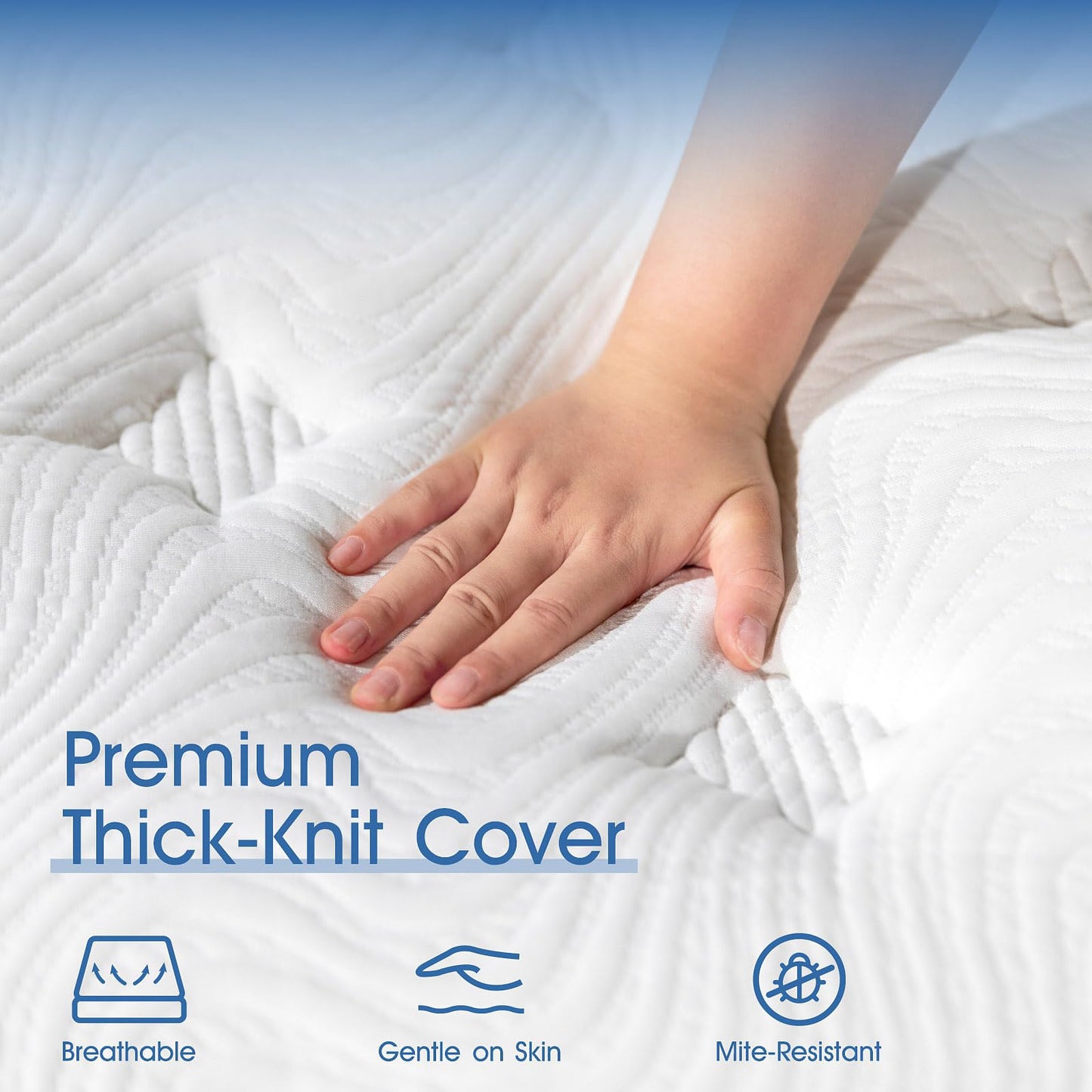 Grbsy King Size Mattress 5FT 12 Inch Thick Memory Foam & Pocket Spring