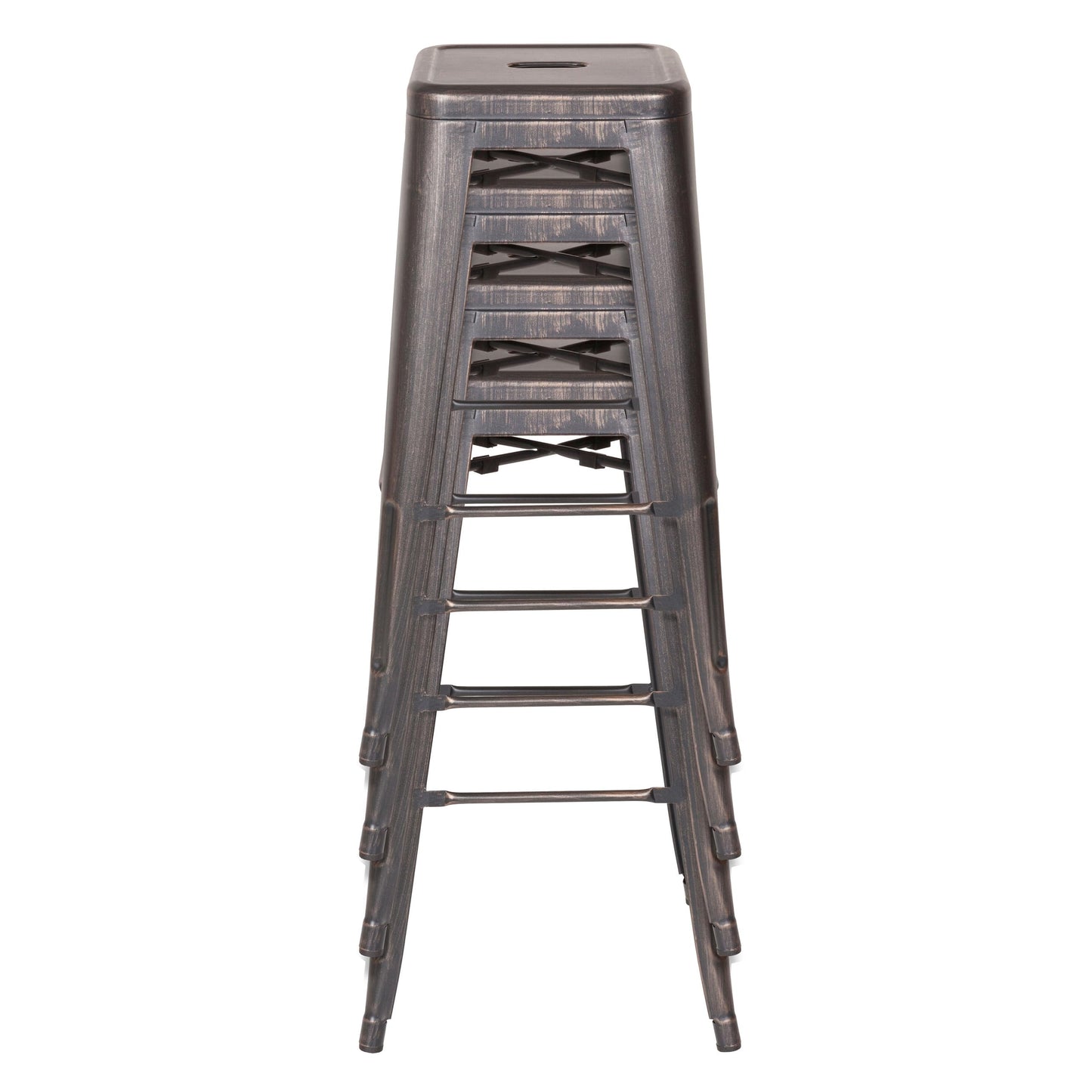 hjh OFFICE Vantaggio High 645035 Bar Stool Metal Black/Gold Retro Industrial Design Stackable