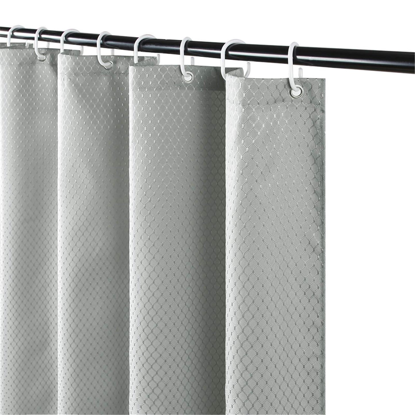 Furlinic Shower Curtains Bathroom Waterproof Mould Proof Grey Weighted Fabric Curtains 90x180cm for Bathtub in Wetroom Narrow 36" Wide 71" Long Set