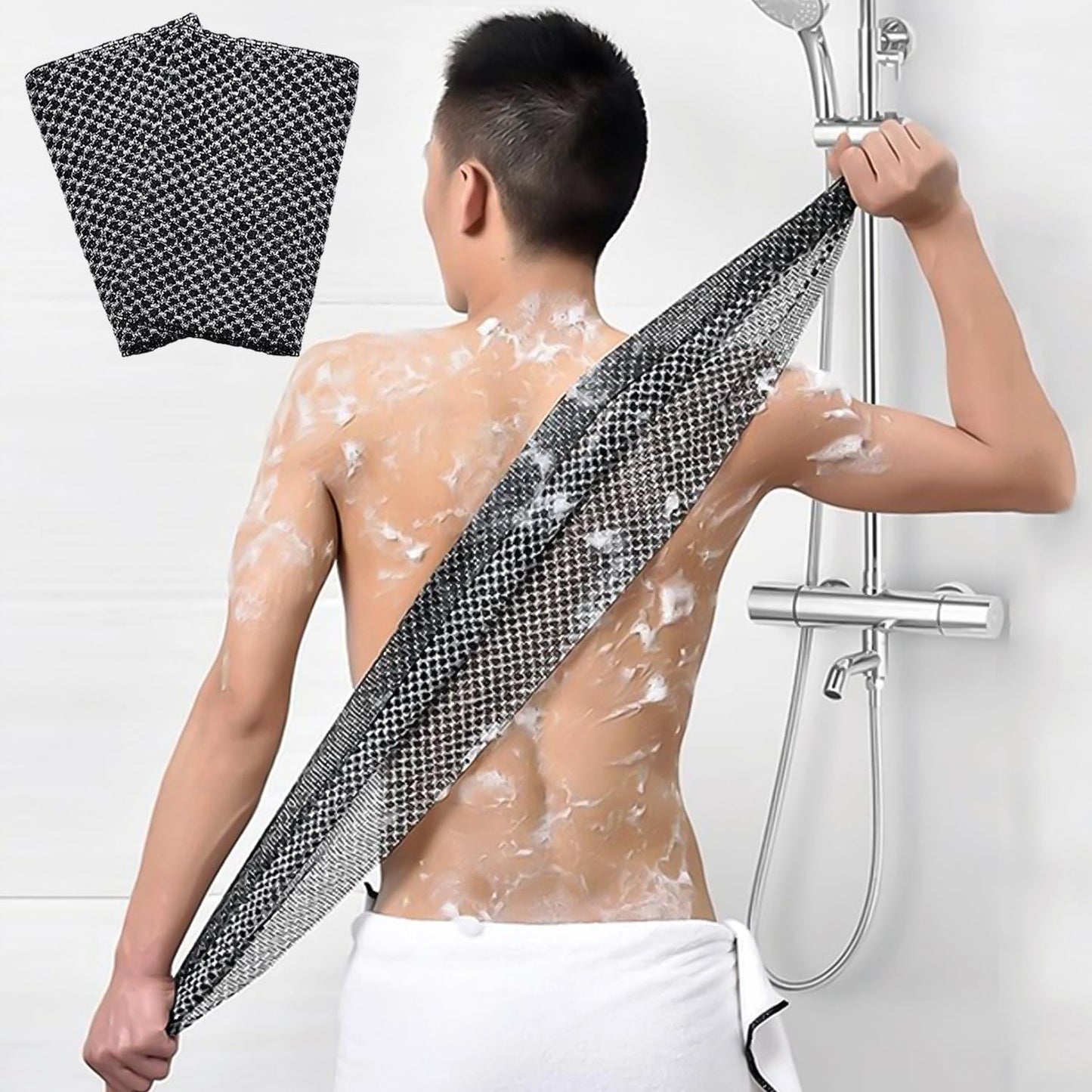 2 Pieces Mesh Bath Towels, Exfoliating Bath Towels, Cleansing Towels, Mesh Antibacterial Bath Towels, Suitable for Home Bathrooms, Bathhouses