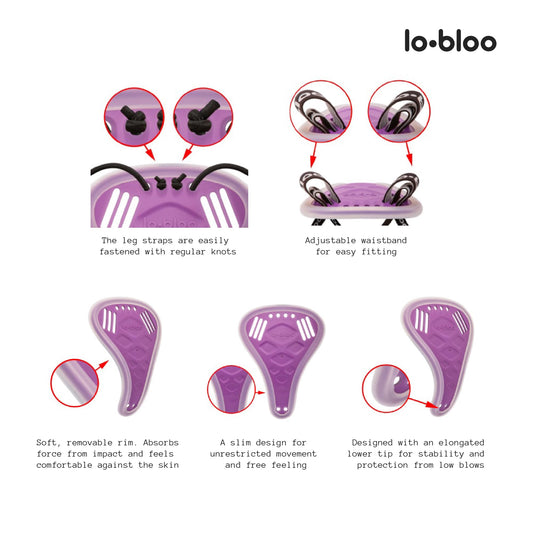 lobloo Aeroslim Female Patented Athletic Pelvic Cup for standup sports as Kick-, Thai Boxing, Karate, Hockey, Baseball. One size +9yrs