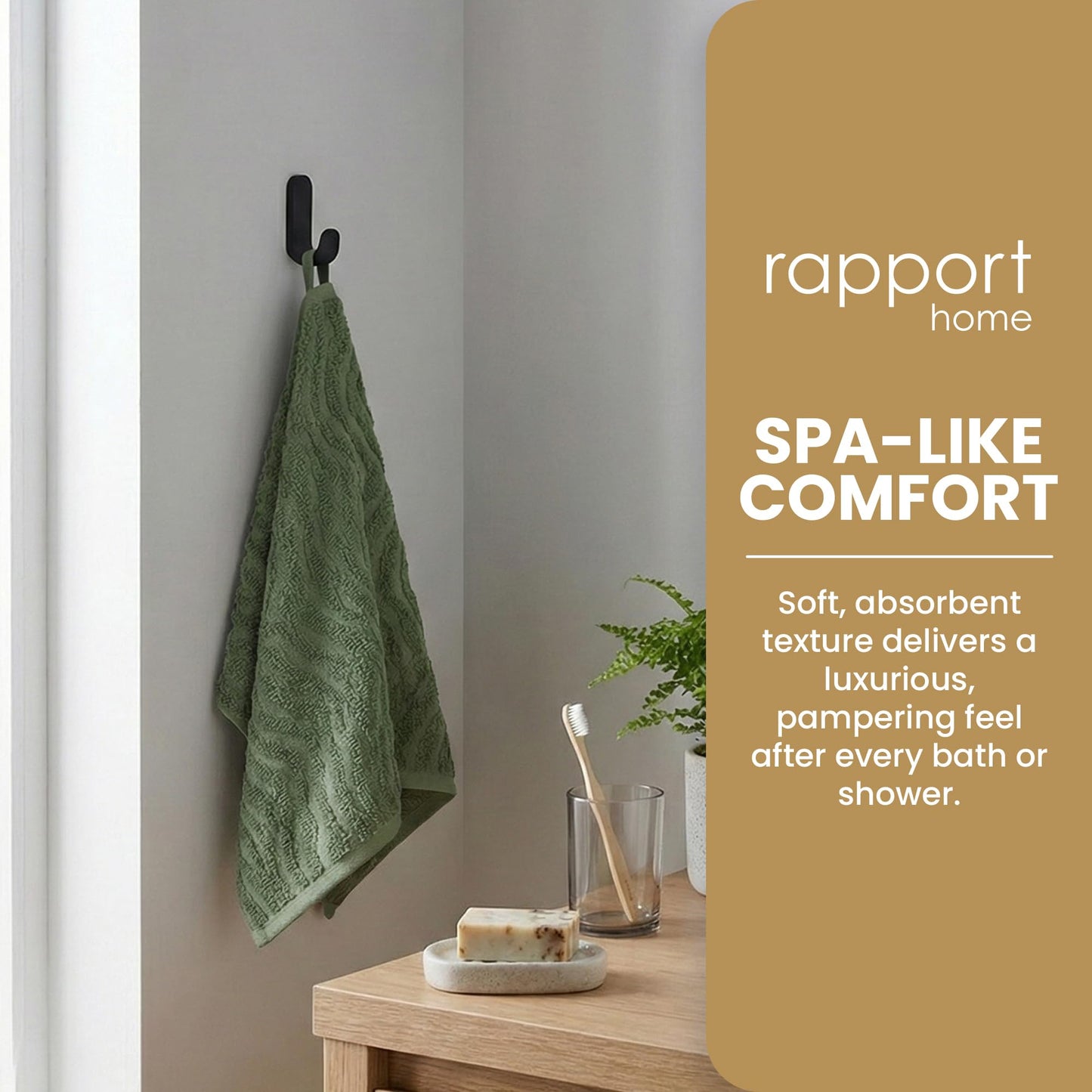 Rapport Home Safari Face Towels 2-Pack | Luxurious 100% Cotton 500gsm Soft Absorbent Face Cloths | Oeko-Tex Certified Bathroom Hand Towels