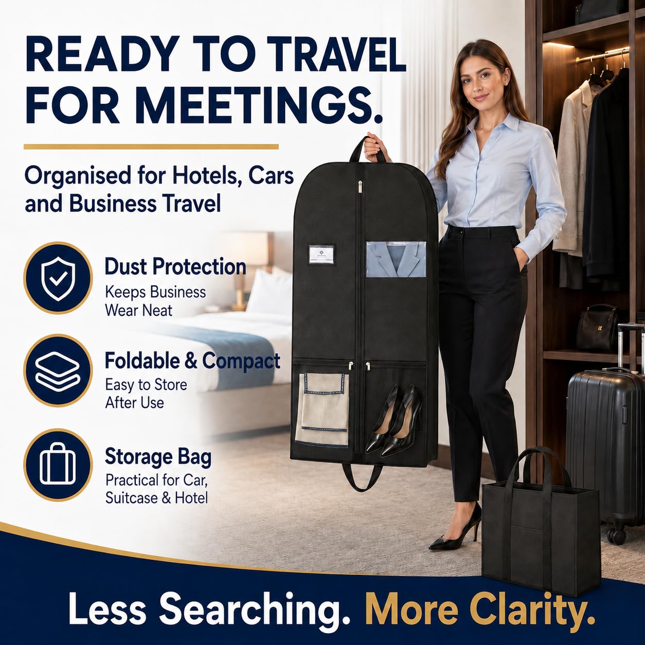 Suit Bag, Garment Bags, Business Cover for Travel, Meetings and Office Work