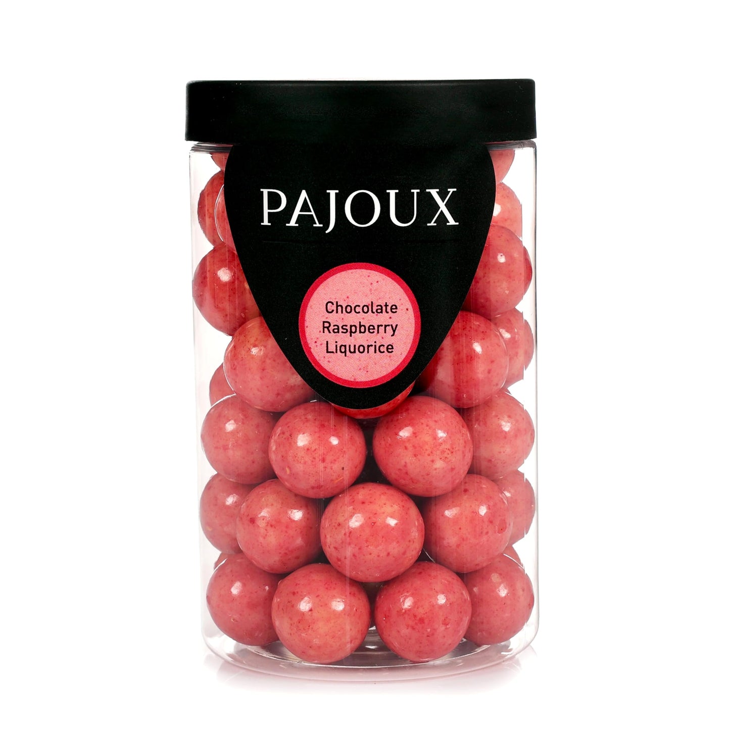 Pajoux White Chocolate Raspberry Covered Liquorice (Large) 280g | Chocolate Covered Liquorice - Palm Oil Free - Chocolate Liquorice in a Gift Jar