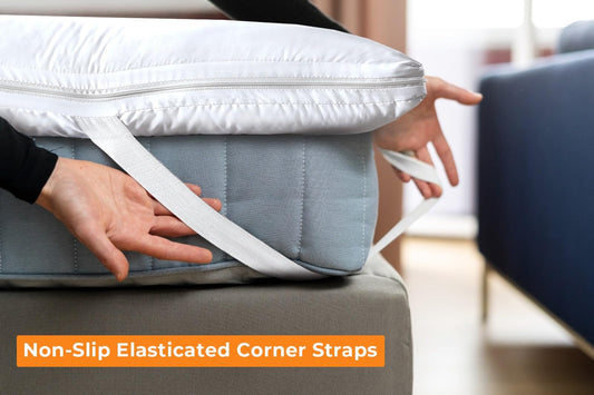 Caroline Shatuik Mattress Topper Double Bed - Dual Layer 4 Inch/10cm Deep Thick Quilted Breathable,Soft Hypoallergenic Double Mattress Topper With