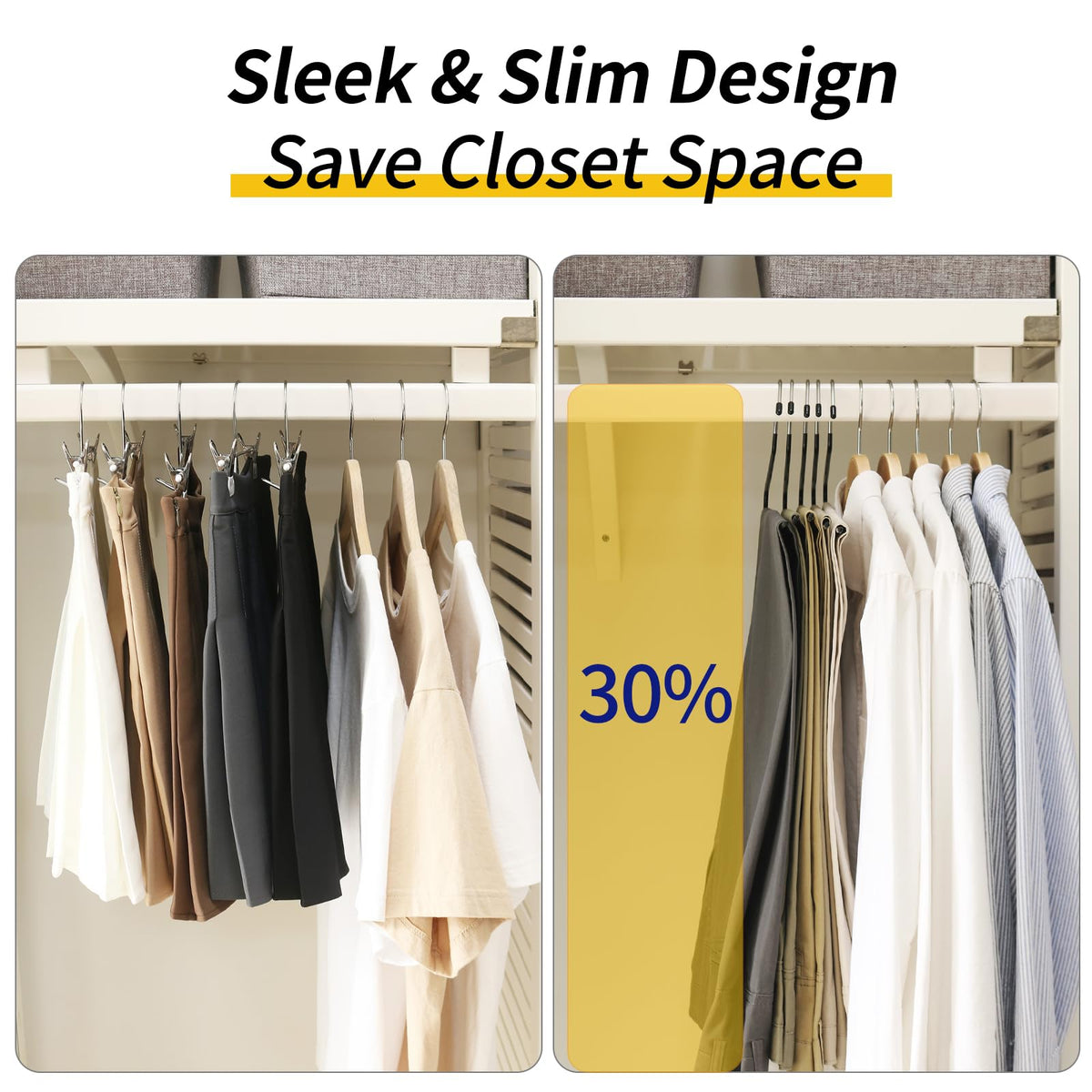 Hangerman 20 Pack Trouser Hangers - Open-Ended Metal Pants Hangers for Trousers, Jeans, Scarves, Towels, Space Saving Non-Slip Coating Design Black