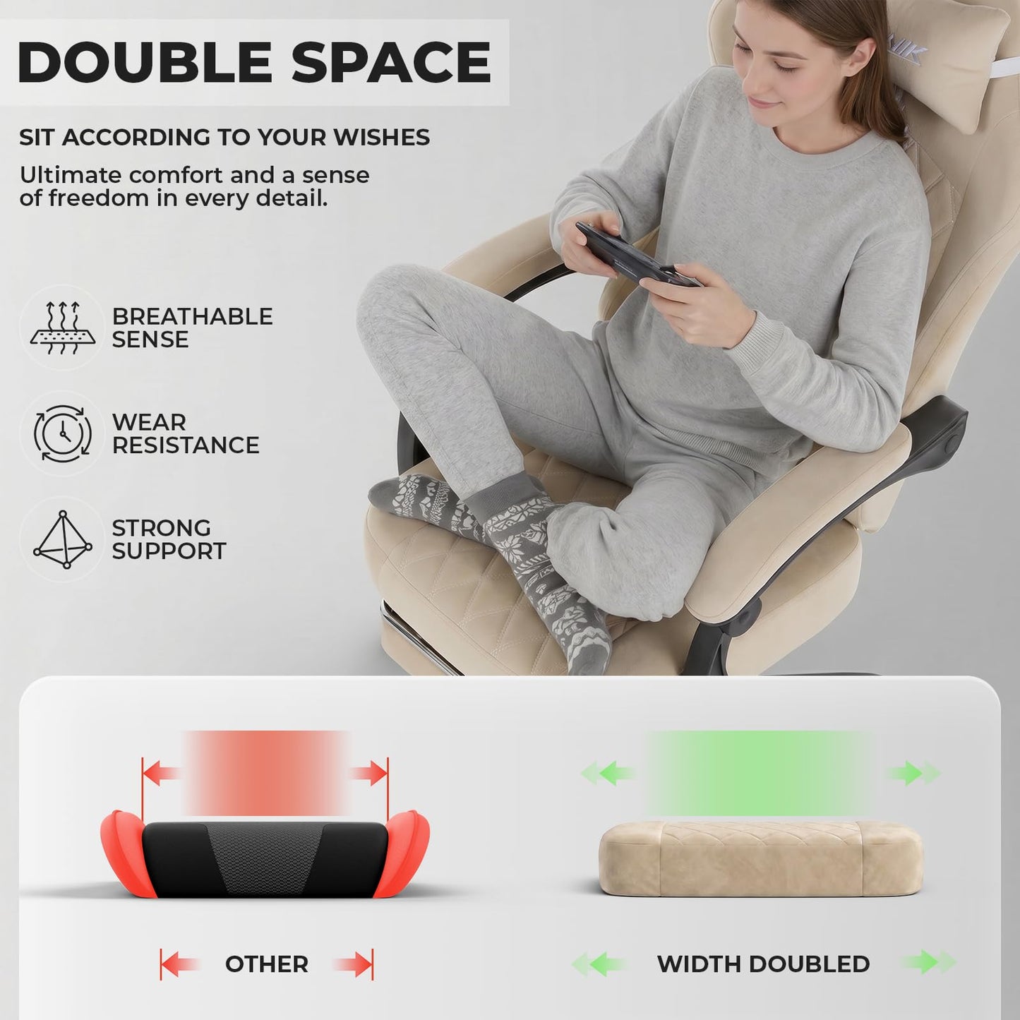 NIONIK Massage Gaming Chair with Footrest, Ergonomic Office Chair with Lumbar Support and Headrest
