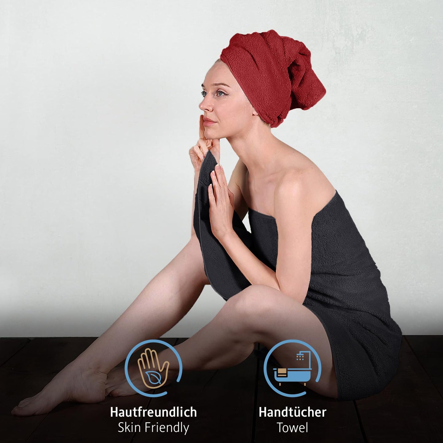 Komfortec Set of 4 Bath Towels 70 x 140 cm