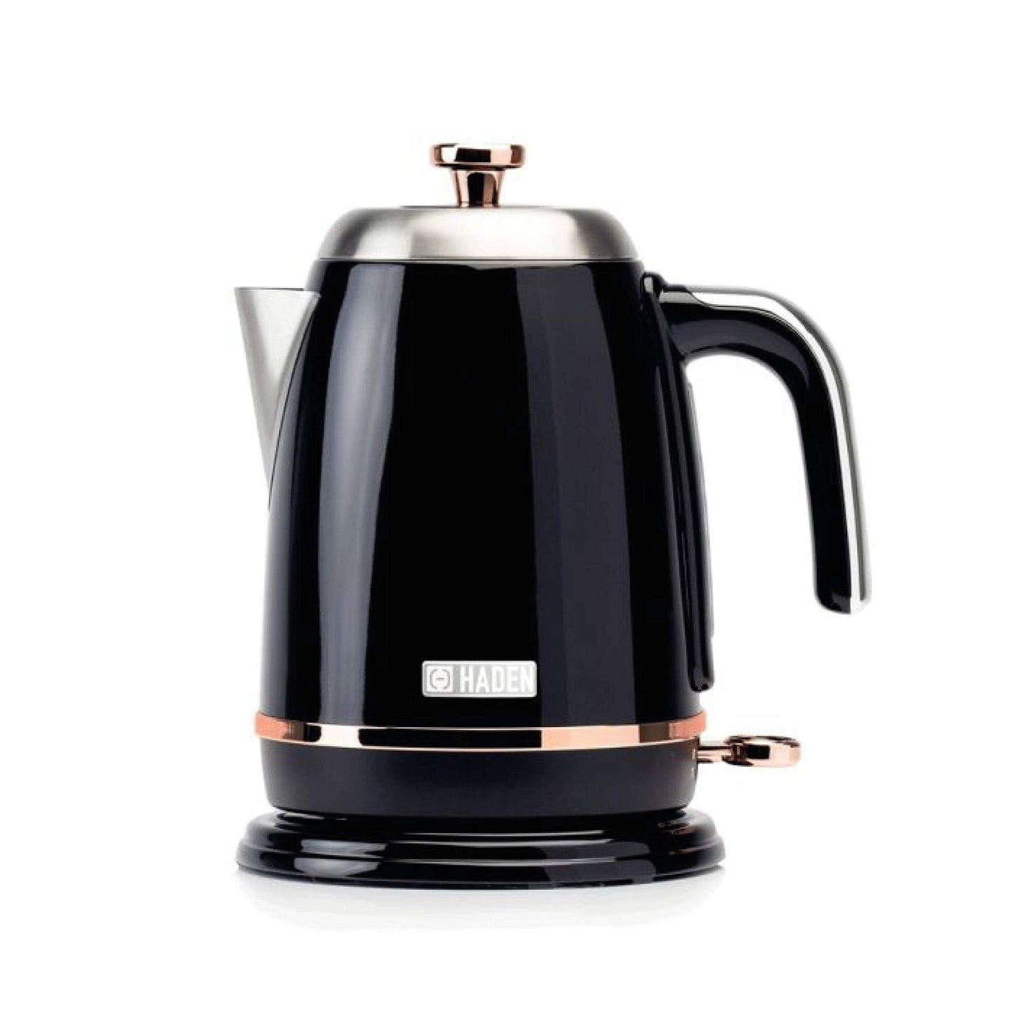 Haden Salcombe Black Kettle - 1.7L Cordless Kettle - Fast Boil 3KW - Stainless Steel with Quiet Operation, Auto Shut-Off, Boil-Dry Protection,