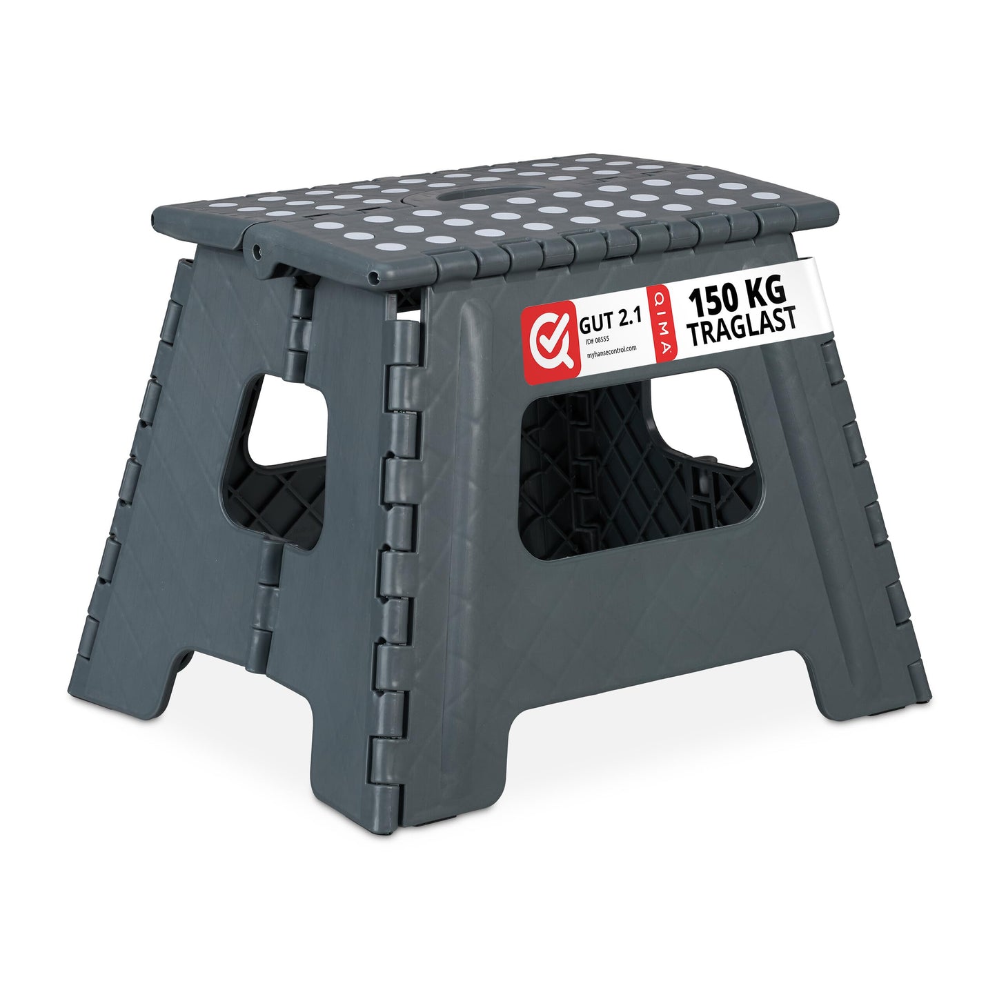 Relaxdays Folding L, Portable, Step, Kids? Bathroom Stool for up to 120 kg, Plastic, 32.5 cm Tall, Grey, One Size