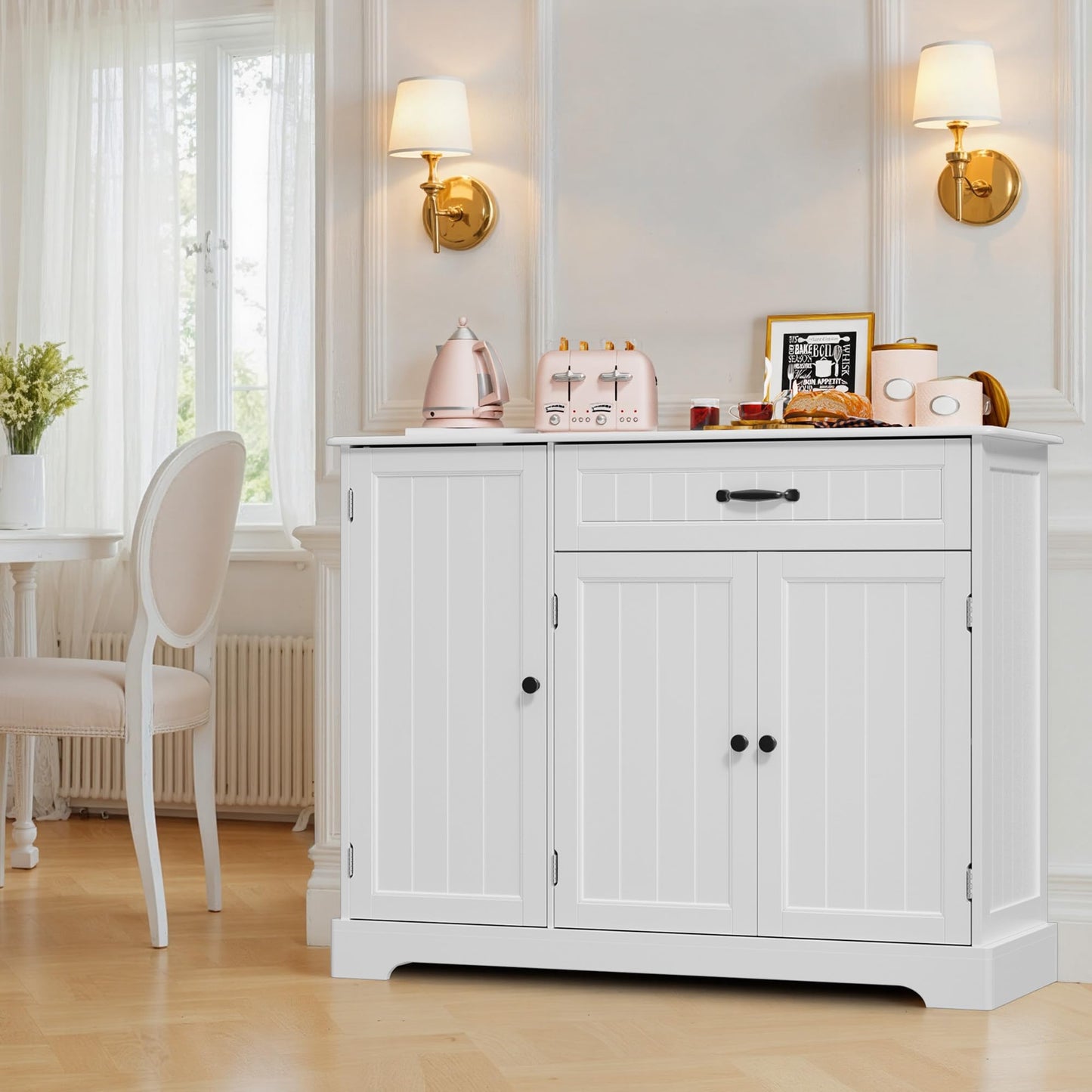 Xbro Sideboard Cabinet, Kitchen Storage Cupboard with Drawer