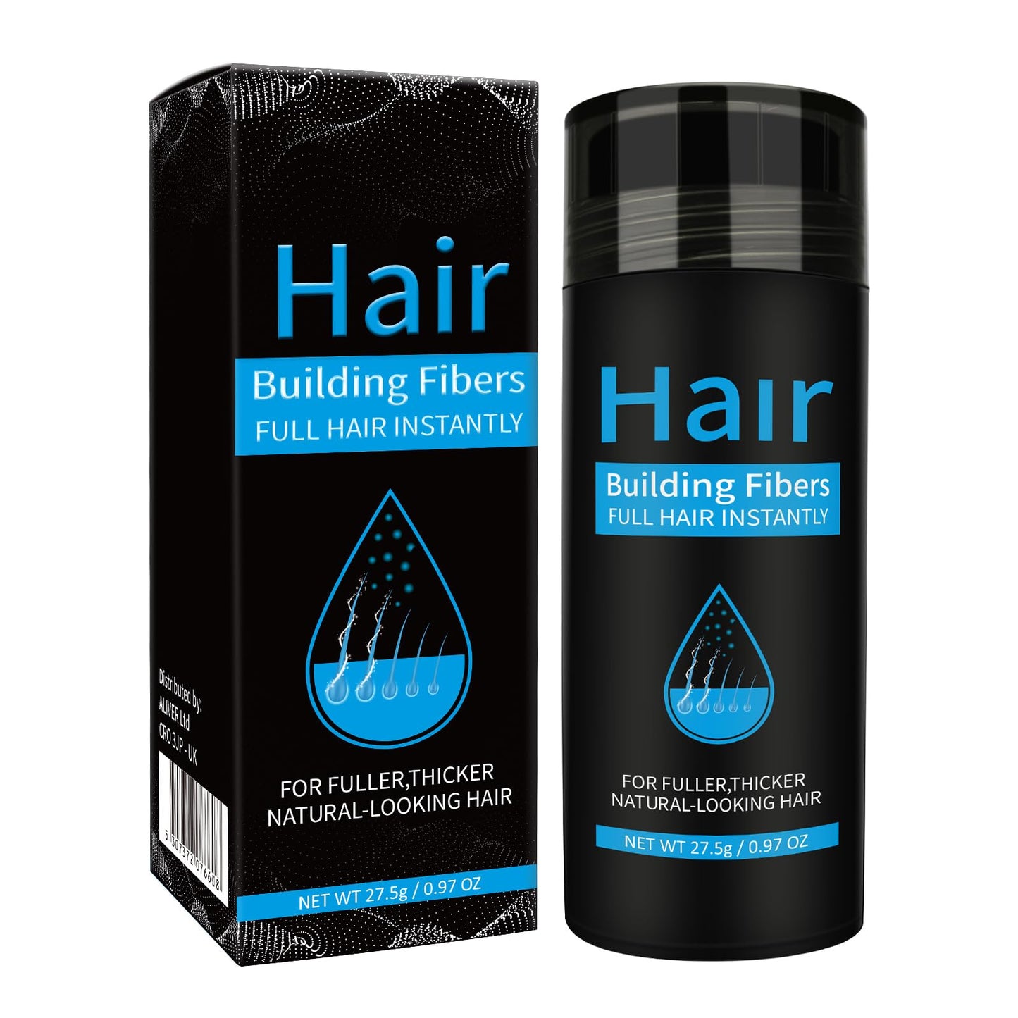 Hair Building Fibres, Professional Quality Fiber Hair Powder, Hair Loss Concealer for Thinning Hair for Women and Men, Best Hair Thickening Products