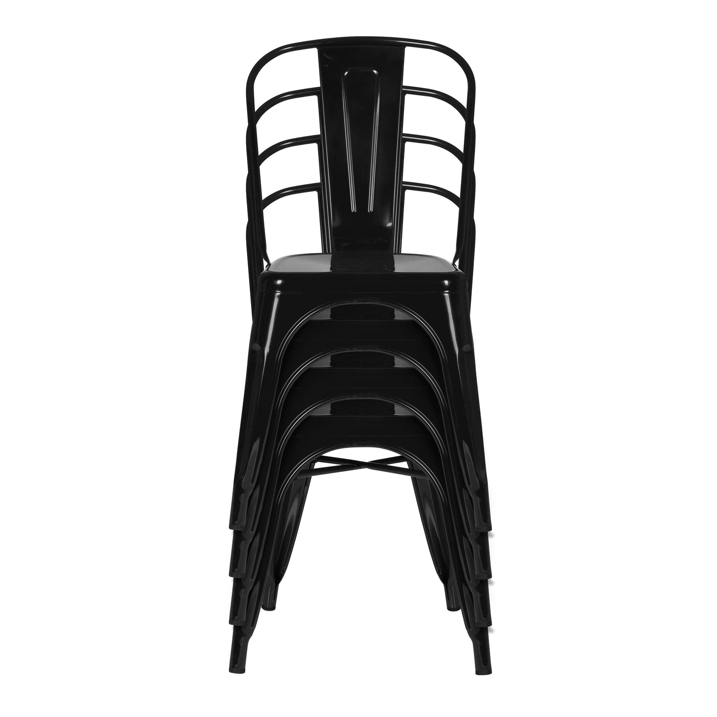 hjh OFFICE 645020 Chair VANTAGGIO COMFORT metallic black stackable sturdy