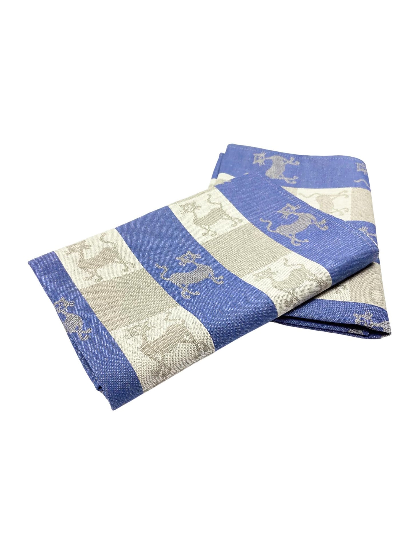 Ger3as Set of 2 Gourmet Tea Towels, Kitchen Towels, Linen Cotton Hand Towels, 50 x 70 cm, Half-Linen Stonewashed Jacquard or Printed Tea Towels