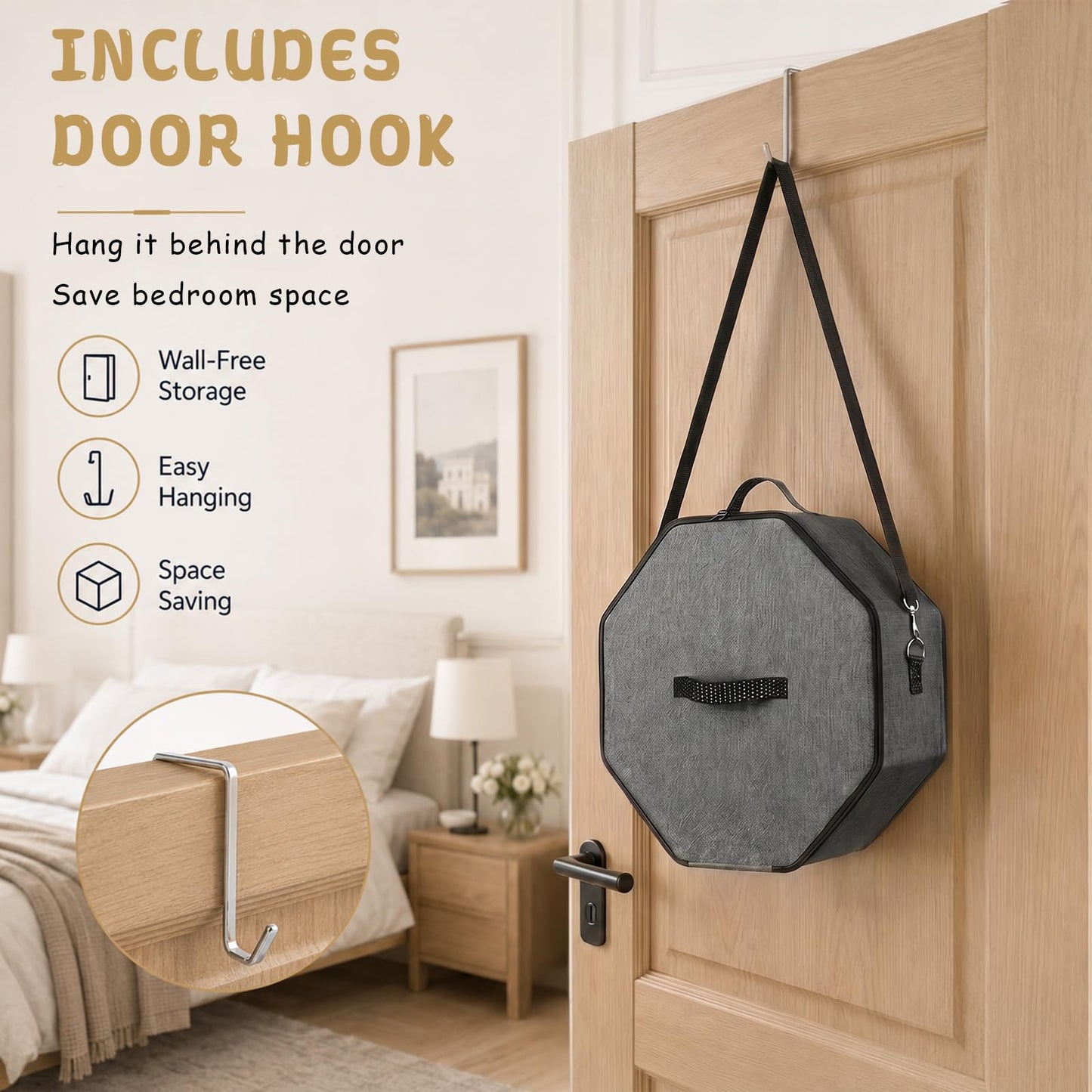 Dexpally Hat Boxes with Lids, Hat Storage Box for Travel, Foldable Portable Travel Hat Box