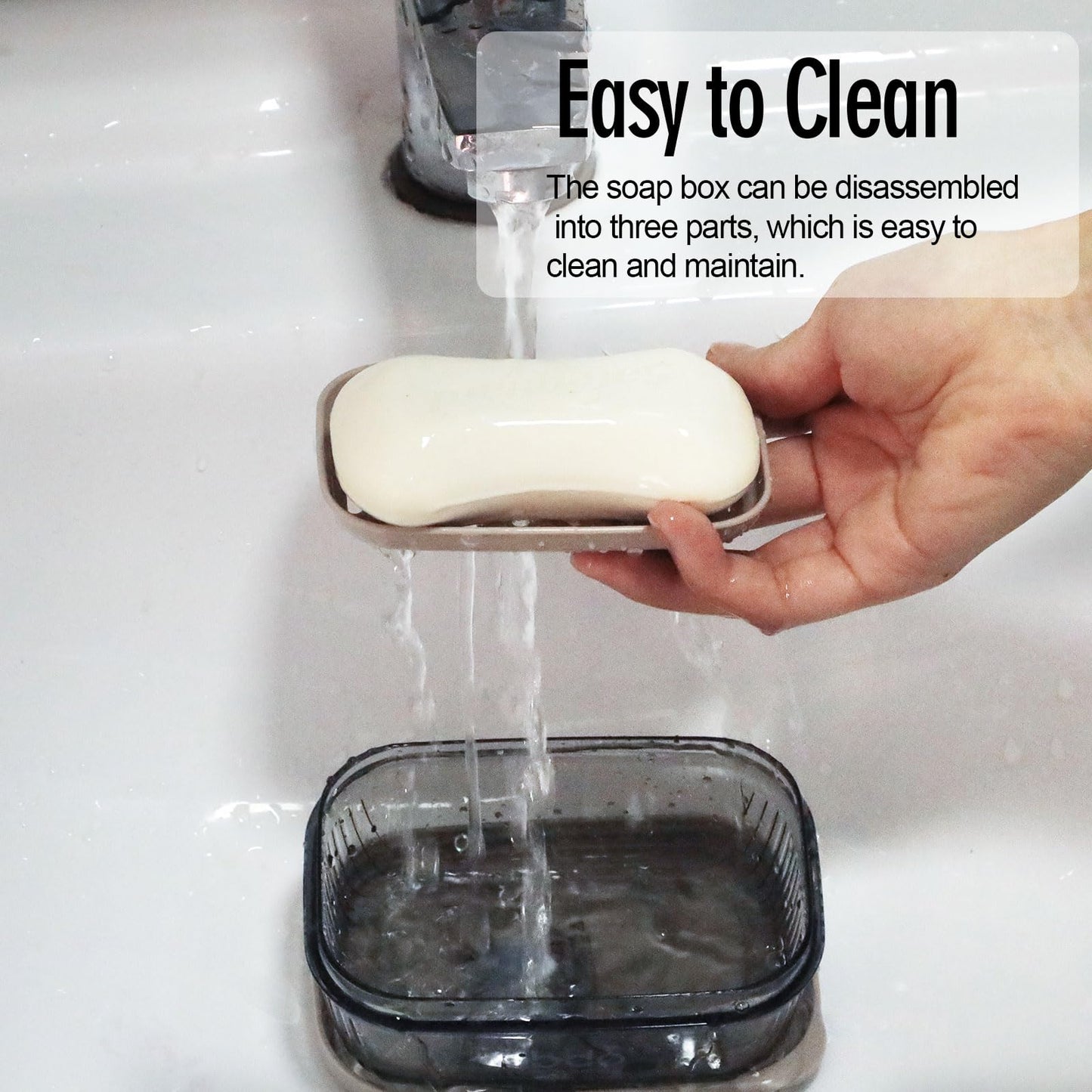 Soap Holder, Travel Soap Case, Portable Soap Box, Soap Case with Draining Grid, Soap Dish With Lid, Easy Cleaning Soap Tray for Bathroom, Gym, Camp