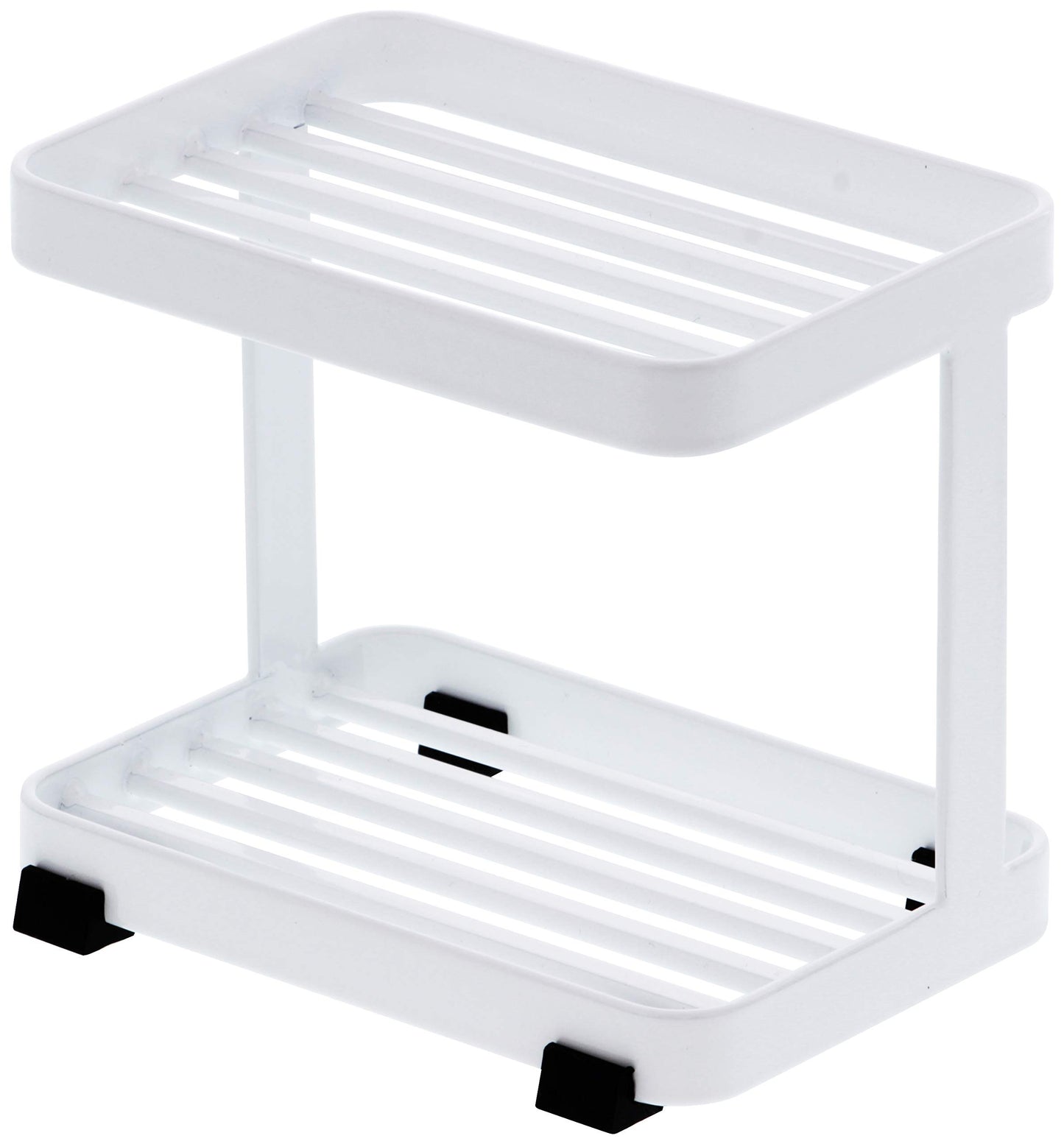 Yamazaki 3601 TOWER 2-Tiered Soap Tray, white, Steel, Minimalist, 11 x 7.5 x 9.5 cm