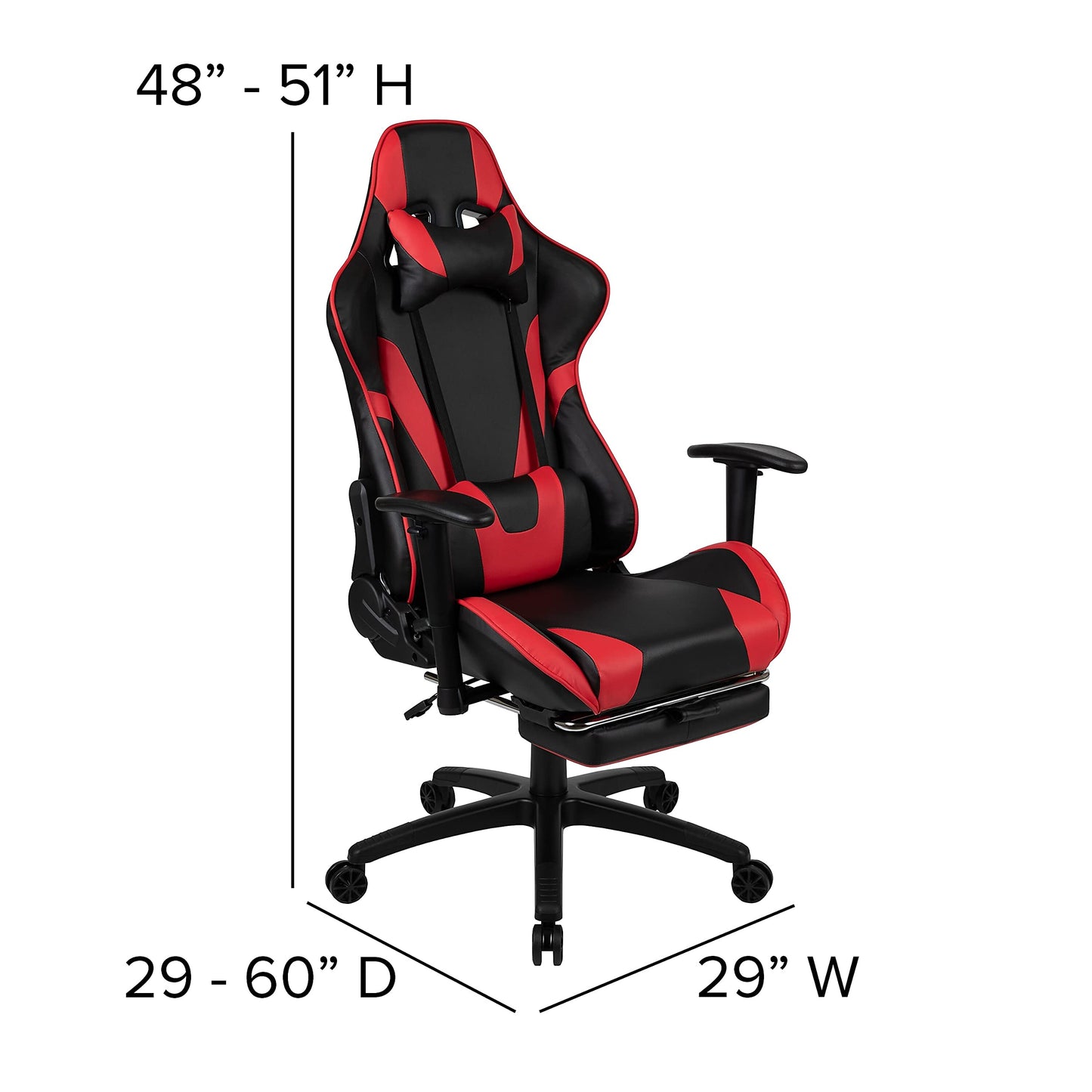 Flash Furniture X30 Gaming Chair, Ergonomic Office Chair for PC and Gaming Setups, Adjustable Racing Chair with Fully Reclining Back Support