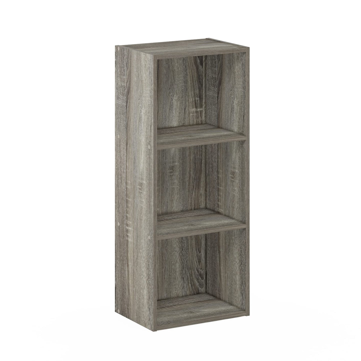 Furinno LUDER Book Shelf, 3-Cube Bookshelf, Bookcase, 9.3 x 12 x 31.5, for Living Room, Bedroom, Home Office, French Oak