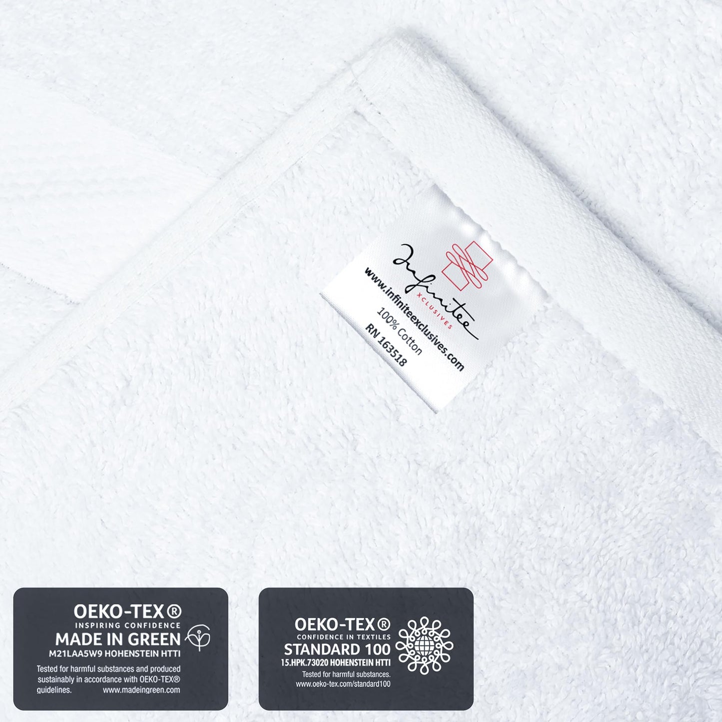 Infinitee Xclusives 100% Cotton Luxury Wash Cloths for Showering - 12 Pack