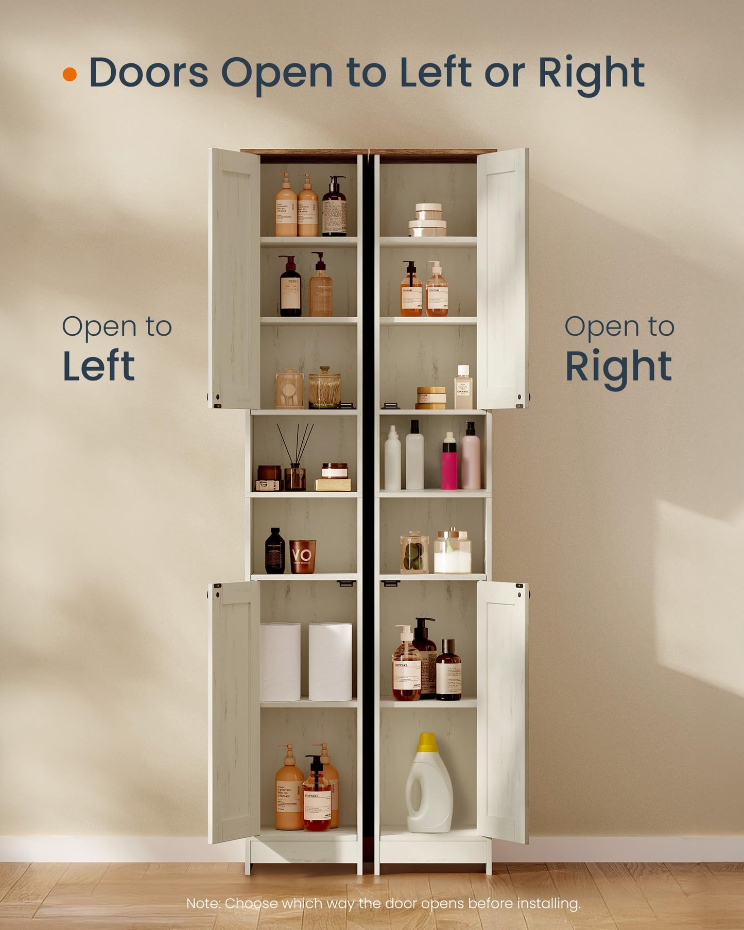 SONGMICS HOME Tall Bathroom Cabinet, Tool-Free Assembly, 30 x 30 x 170 cm