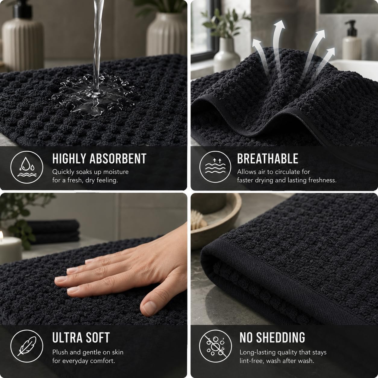 REDKISS 1-Pack Extra Large Bath Towels-100x200CM Microfibre Towel for Adult
