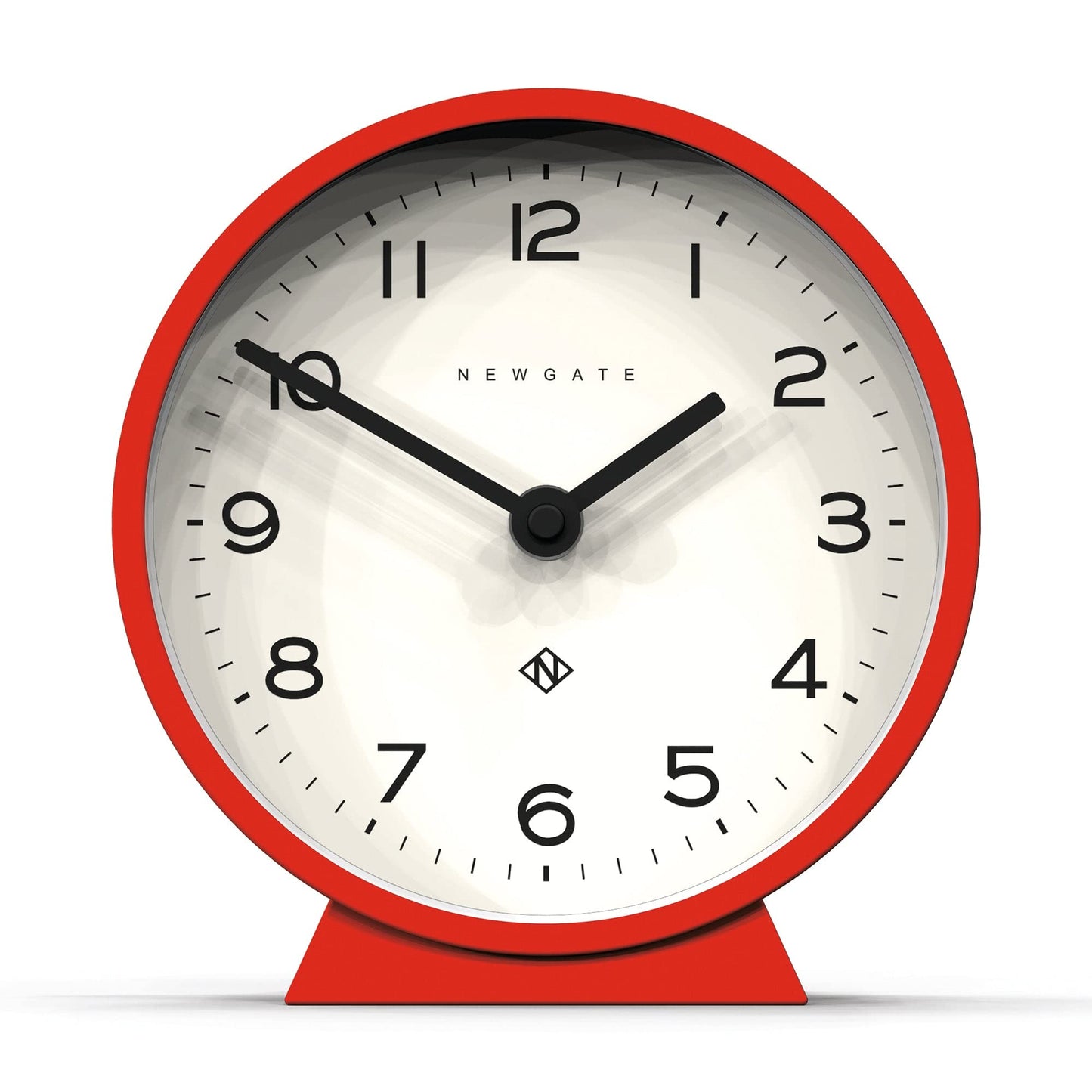 NEWGATE M Mantel Silent Sweep Mantel Clock - 'No Tick' - A Modern Mantelpiece Clock - Small Clock - Mantel Clocks - Minimalist Dial - (Red)