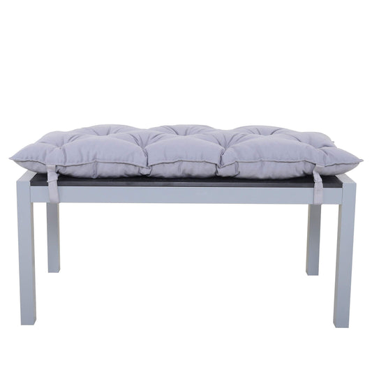 Chicreat Aluminium Bench with Polywood Surface and Cushion, Silver and Black, 100 x 50 x 45cm