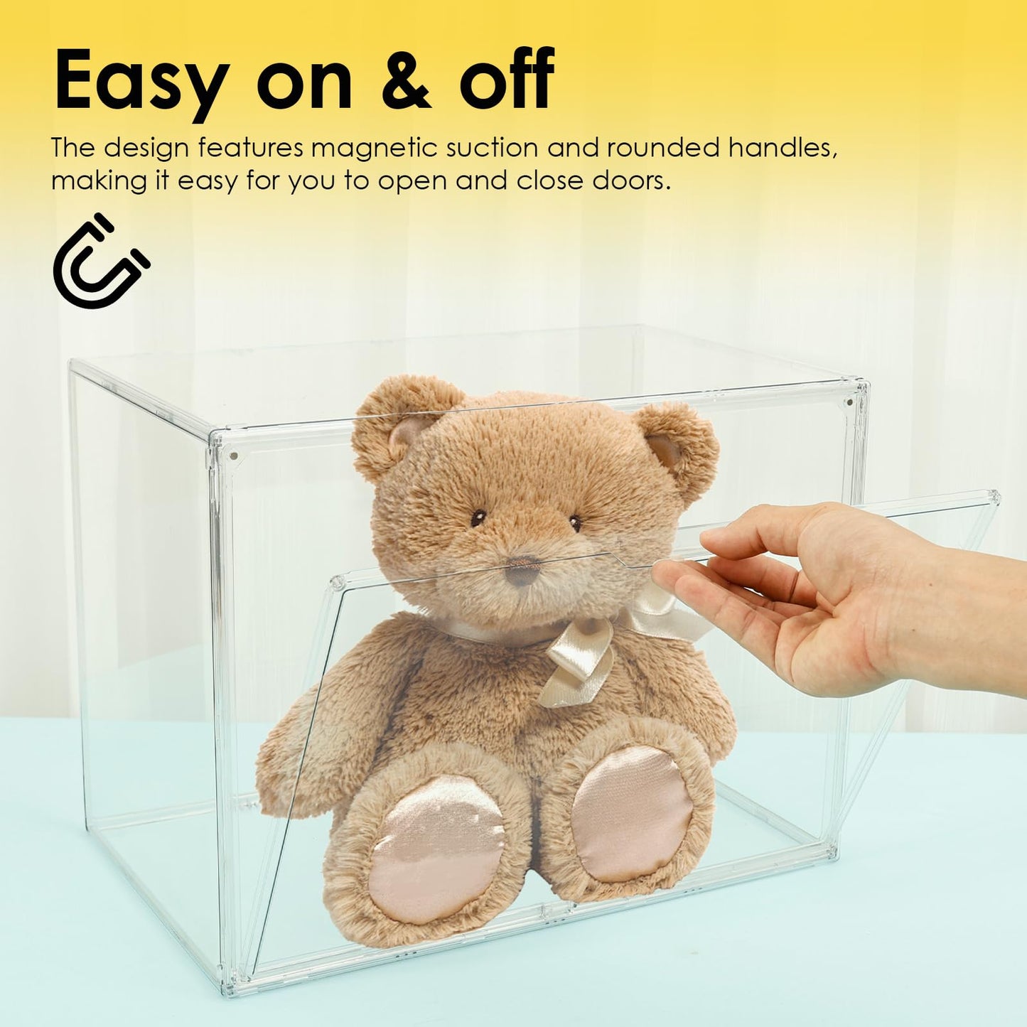 NIHUIFDPY Acrylic Display Case, 40x25x30cm Dust Proof Transparent Doll Display Box