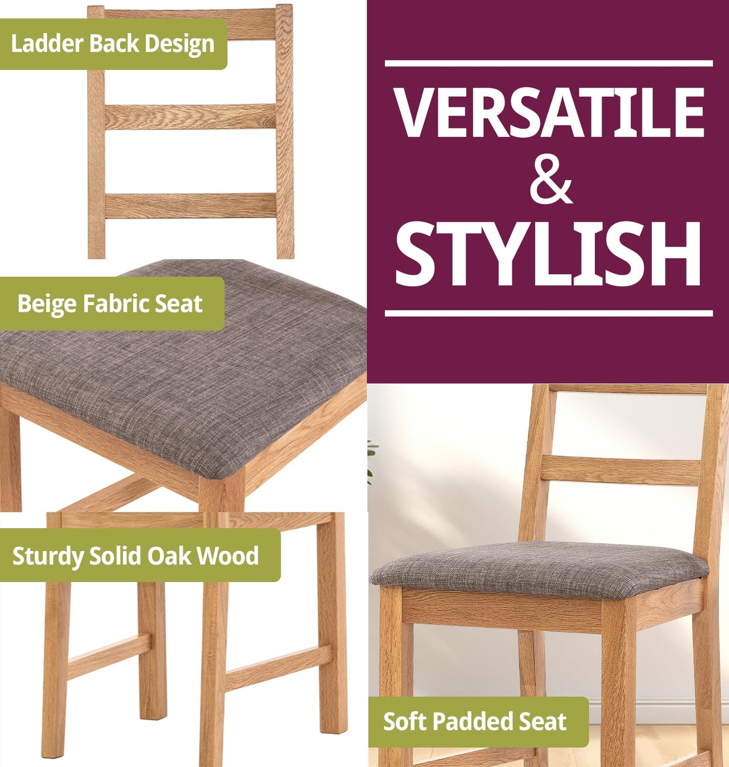 Hallowood Furniture Waverly Oak Extending Dining Table and Chairs Set 6
