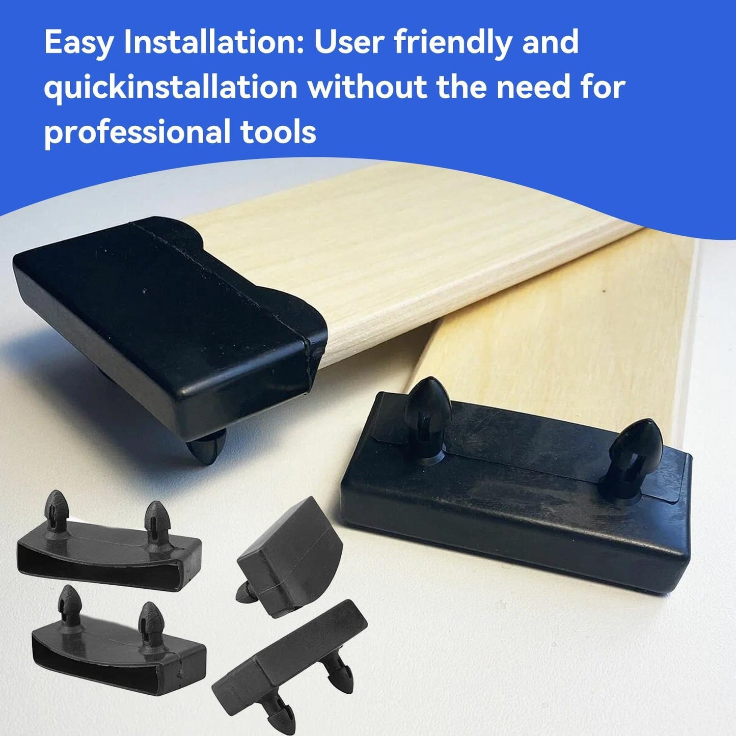SGETHCH 12 Pcs Bed Slat Caps - 56mm Replacement Bed Slat Holders - Durable Plastic Support End Clips for Single, Double & King Size Bed Frames