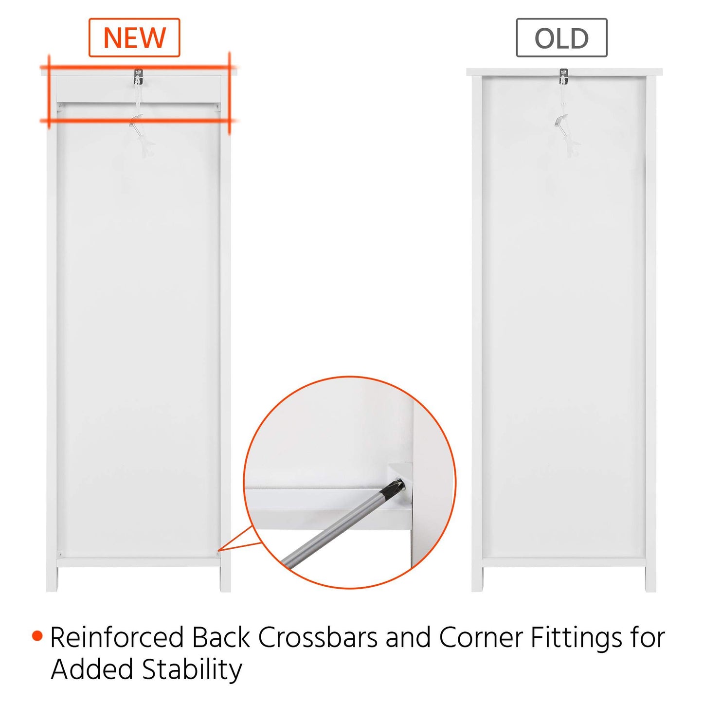 Yaheetech Slim Bathroom Floor Cabinet Freestanding with 4 Drawers, White
