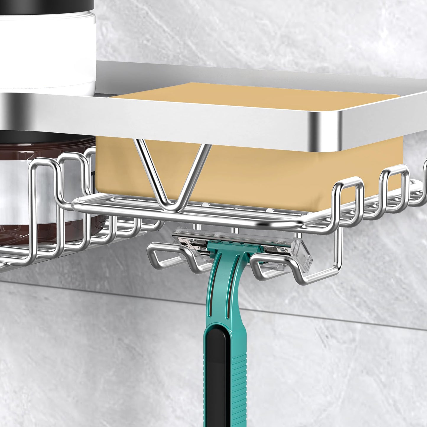 KEGII Corner Shower Caddy - 3 Packs Shower Shelf No Drill Stick on Wall