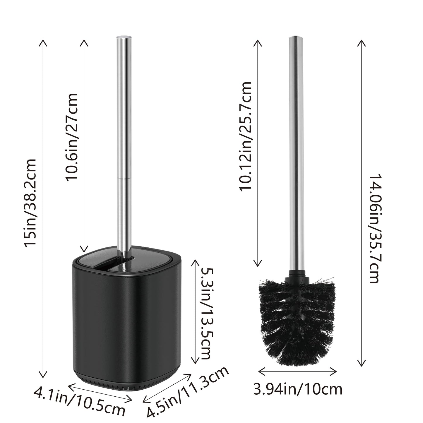 Sleek Toilet Brush Holder Set Toilet Bowl Brush Stainless Steel Automatic Open lid Toilet Bowl Cleaner Brush with Durable Bristle Head Toilet