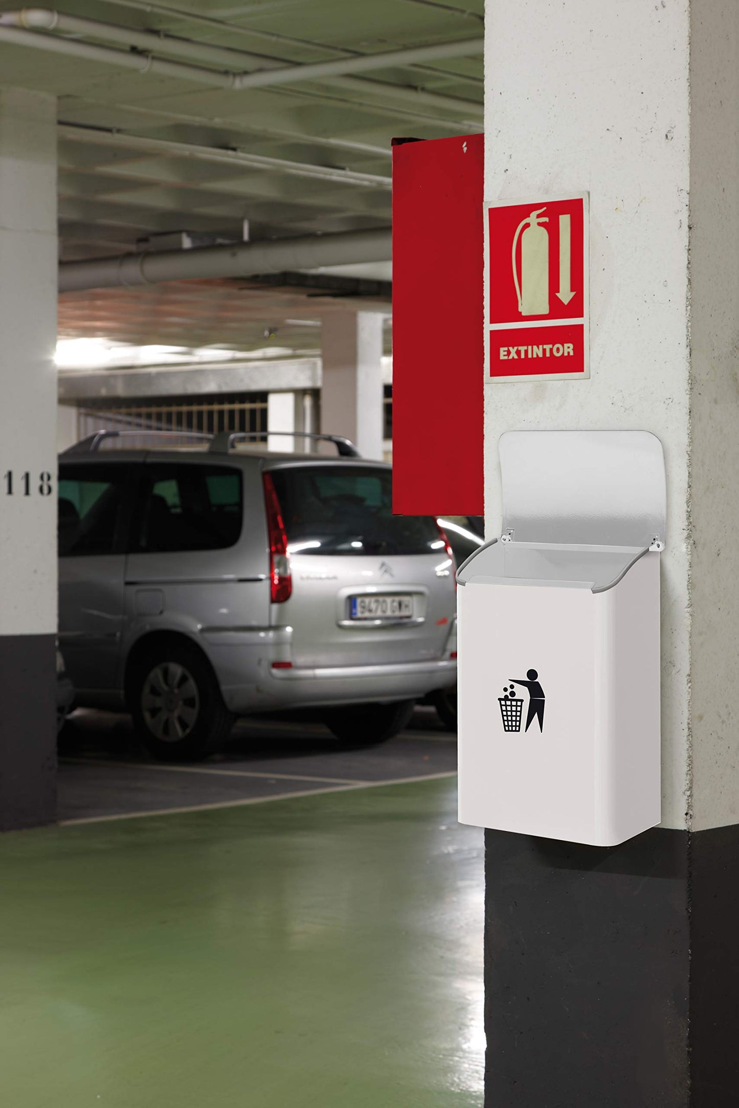 Arregui M283312 E-6101 Wall-Mounted Bin, Colour: White