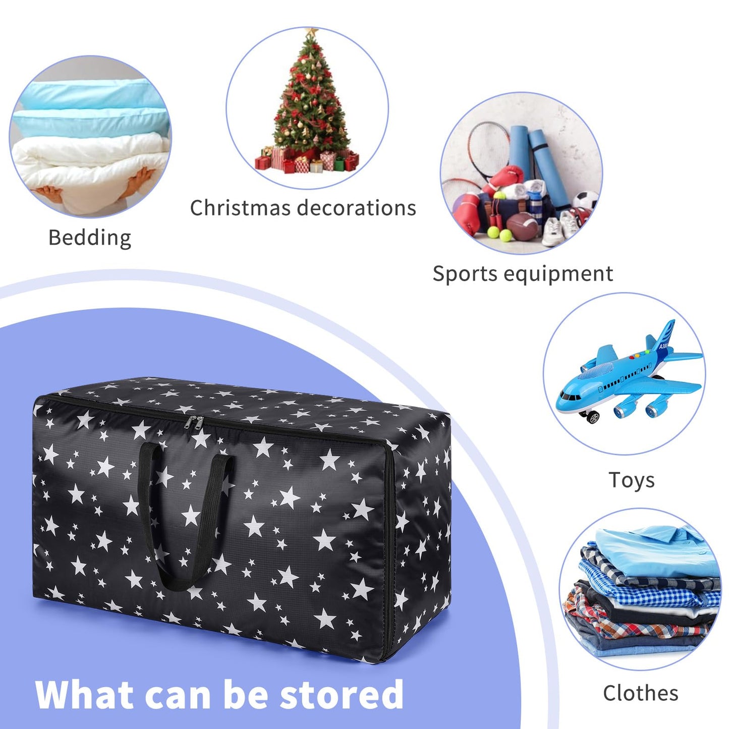 iespell 4 Pack Extra Large Storage Boxes with Lids, Heavy Duty Storage Boxes for Moving House Big Strong, Waterproof Clothes Storage Bags with Zips