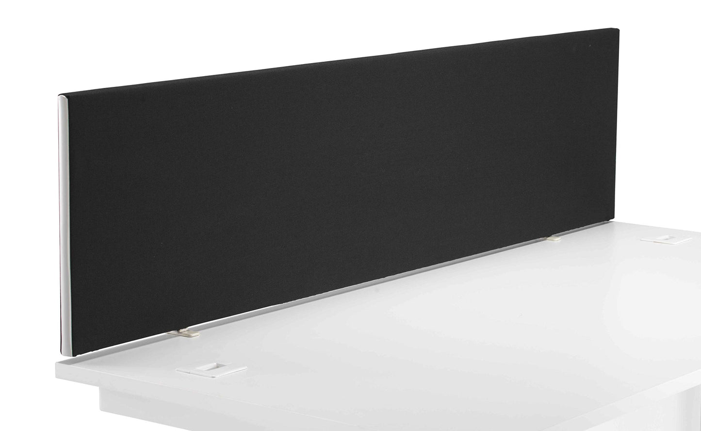 Office Hippo Upholstered Desktop Office Screen, G-Clamp Included, Fire-Retardant, Black, 160 x 3 x 40 cm