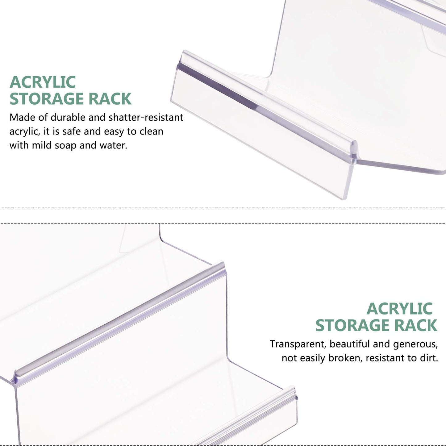 Cabilock Clear Acrylic Desktop Wallet Rack 2 Tier Storage Display Stand Holder for Purse Handbag Organizer Compact 5.71 X 5.51 X 4.72 Inch