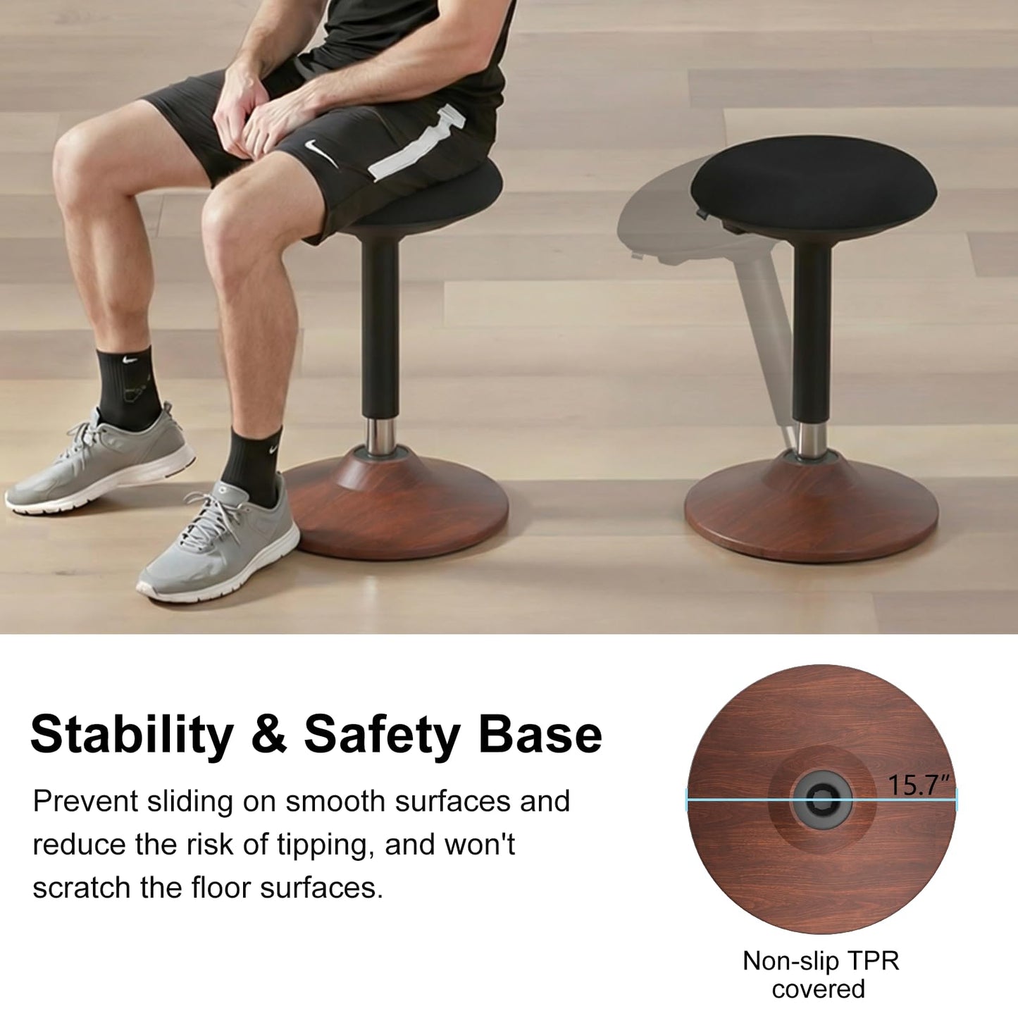 Wobble Stool,Height Adjustable,440lbsCapacity Balance Chair,for Home&Office